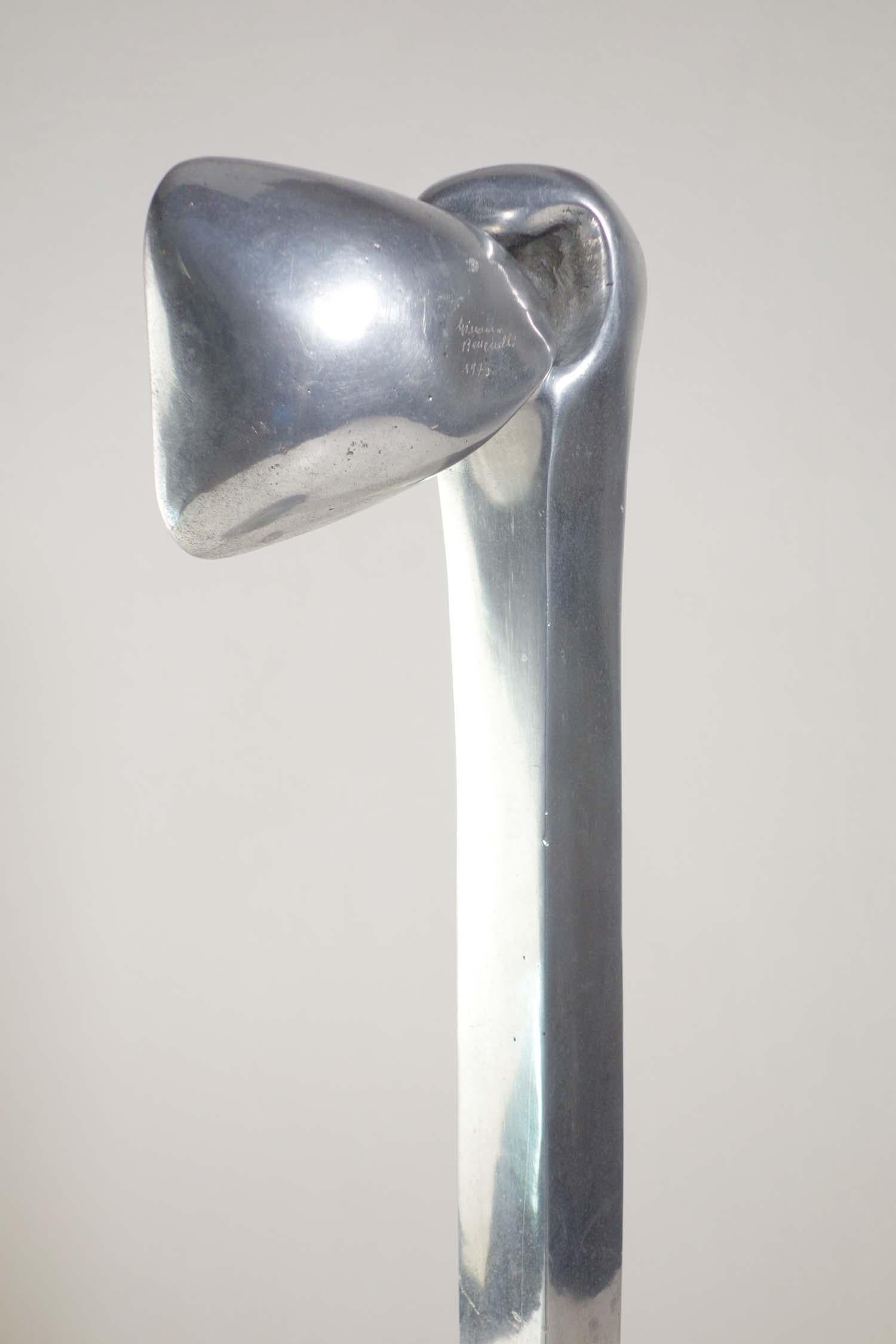 Acciaio 1970 Giacomo Benevelli Modernist Cast Steel Inox Sculpture in vendita