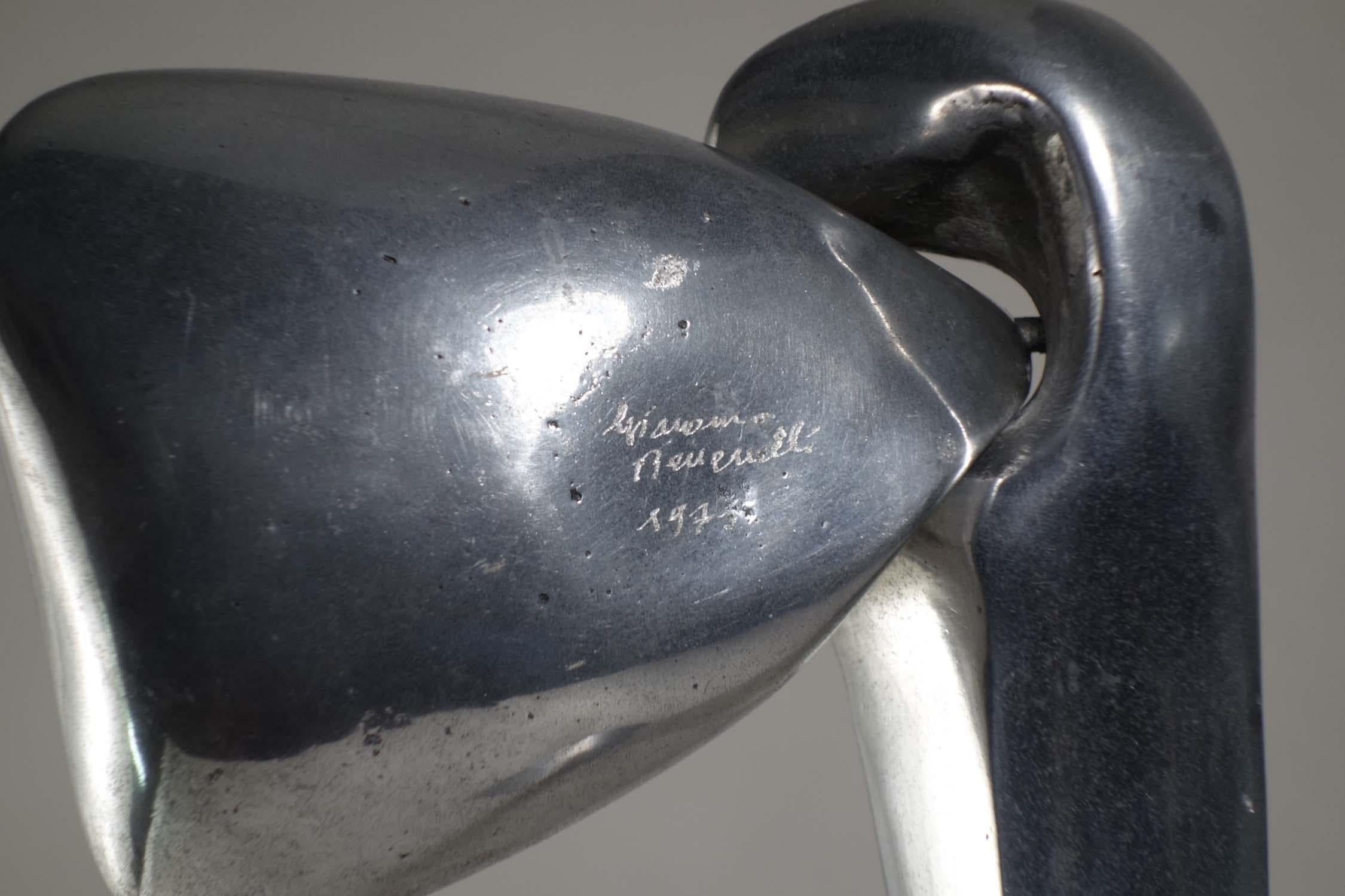 1970 Giacomo Benevelli Modernist Cast Steel Inox Sculpture in vendita 2
