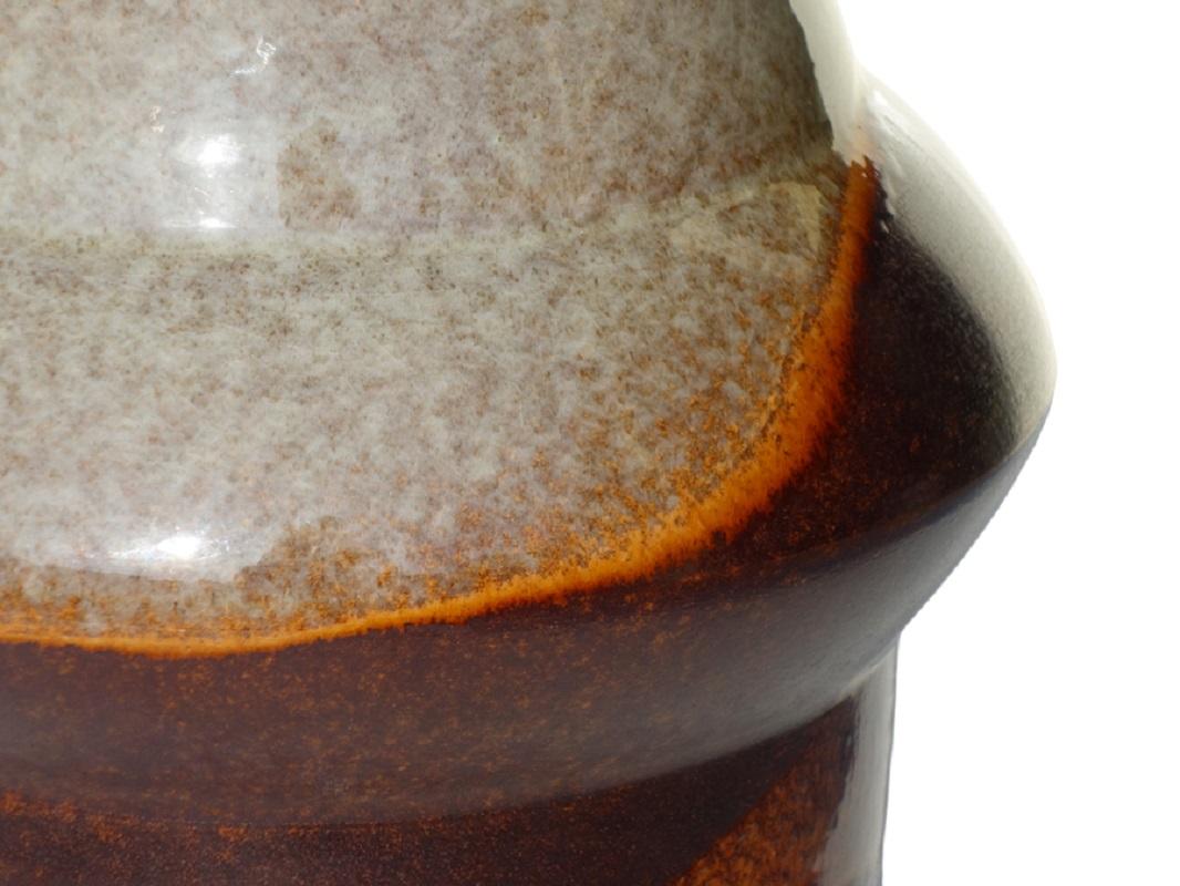 1970 Giancarlo Piani Faenza Gres Italian Ceramic Design Modern Brown Vase In condizioni ottime in vendita a Brescia, IT