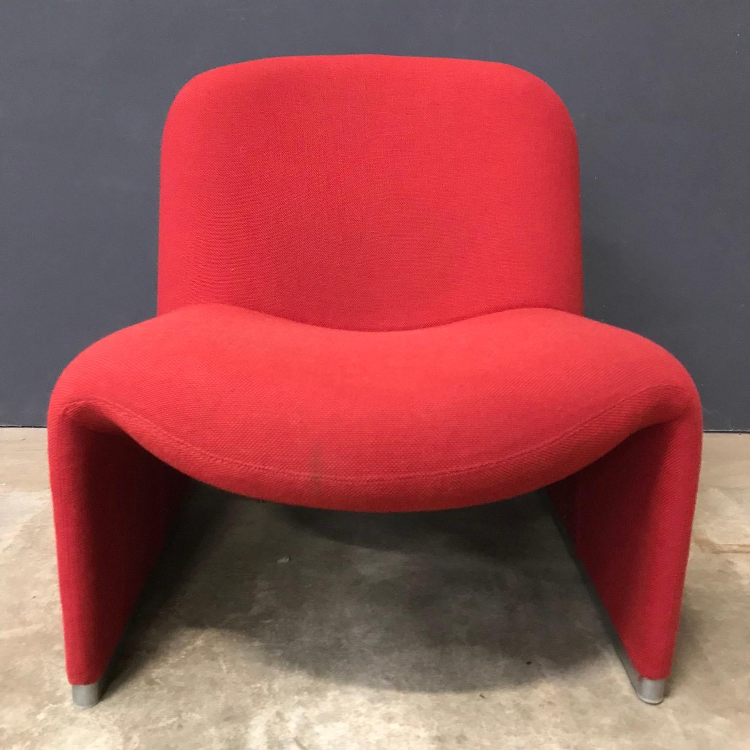 1970, Giancarlo Piretti for Castelli, Italy, Red Fabric Alky Chair 3