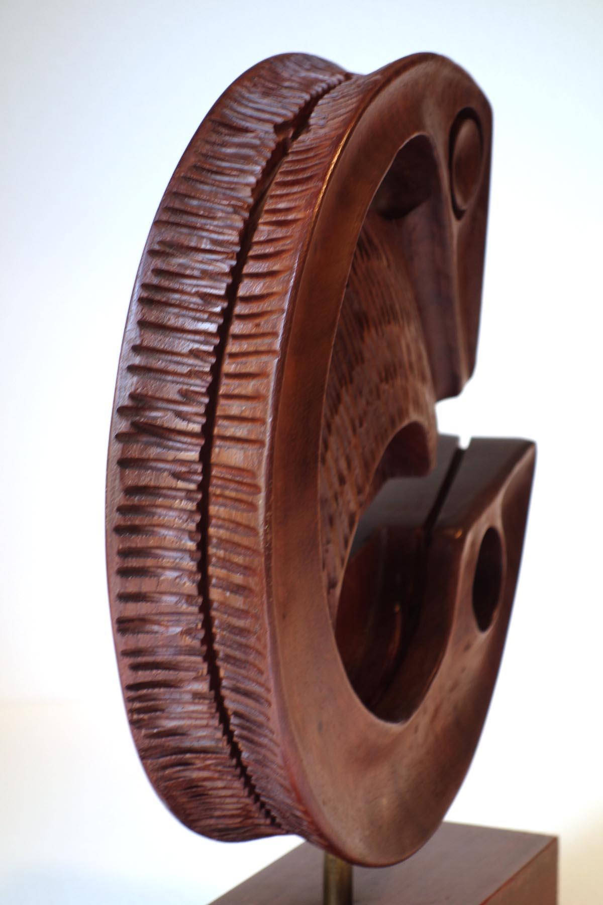1970 Gianni Pinna Italian Modern Art Wood Sculpture In Excellent Condition For Sale In Brescia, IT