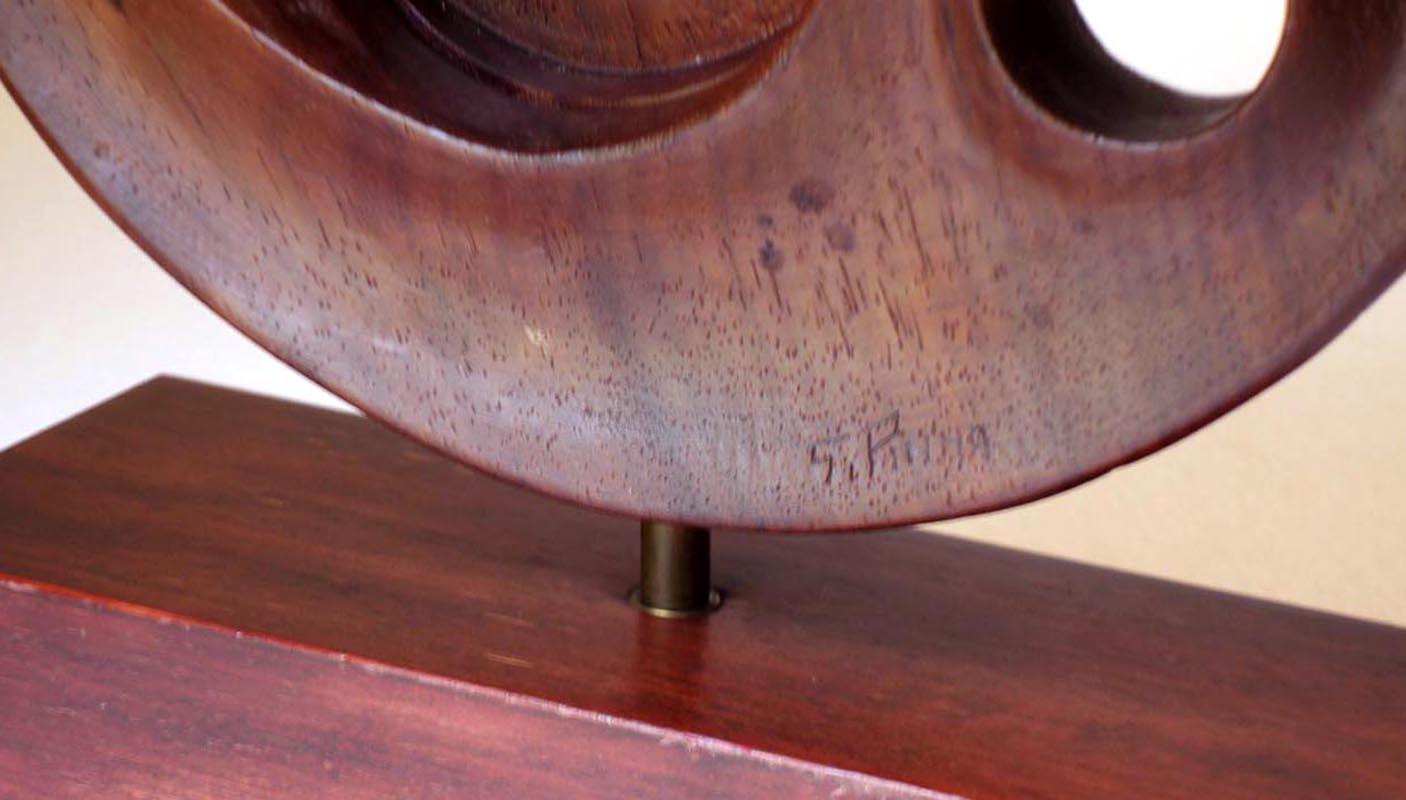 1970 Gianni Pinna Italian Modern Art Wood Sculpture For Sale 3