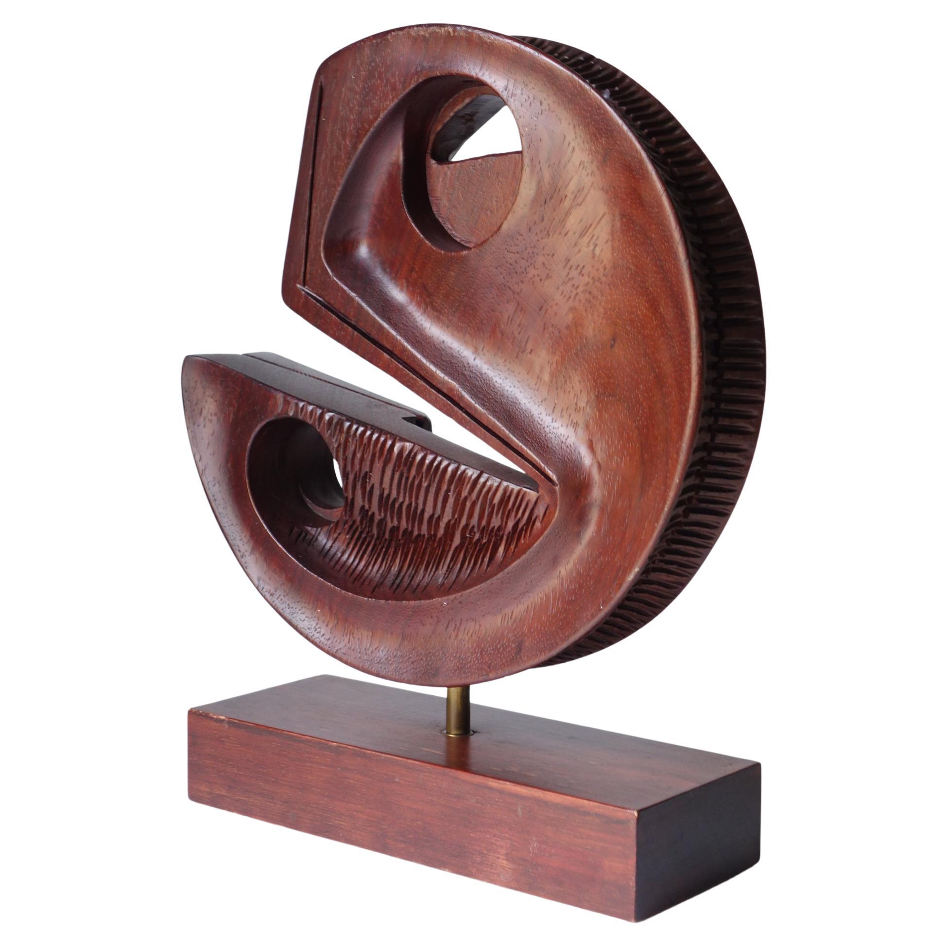 1970 Gianni Pinna Italian Modern Art Wood Sculpture For Sale