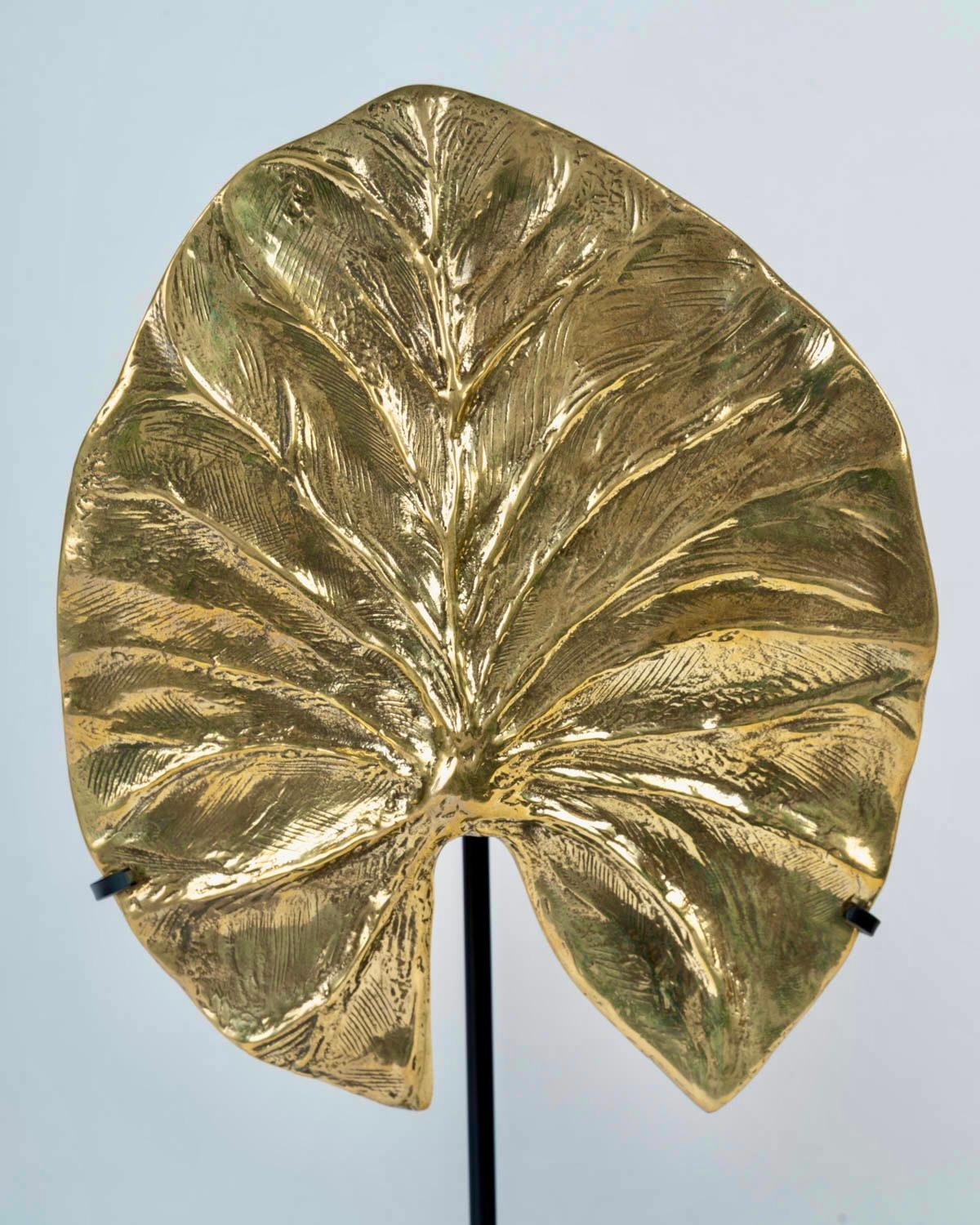 1970 Gilded bronze leaf designed by Christiane Charles Maison Charles In condizioni ottime in vendita a Saint-Ouen, FR