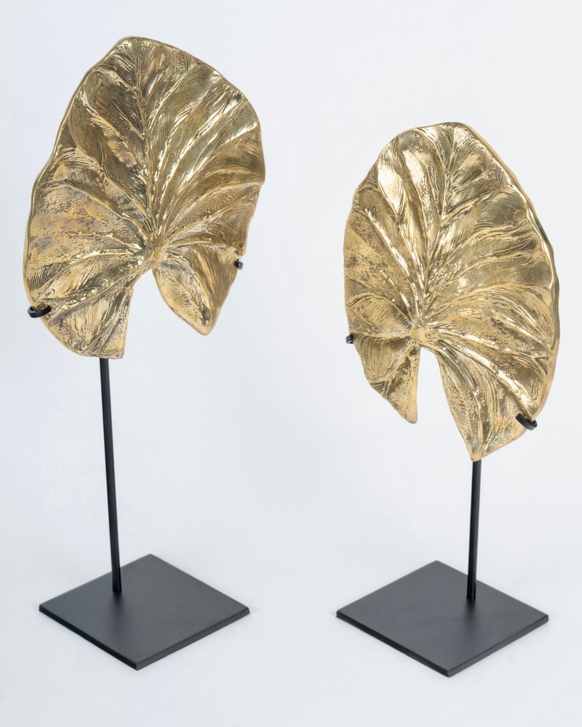 Bronzo 1970 Gilded bronze leaf designed by Christiane Charles Maison Charles in vendita