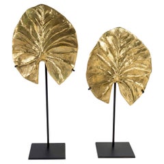 1970 Gilded bronze leaf designed by Christiane Charles Maison Charles