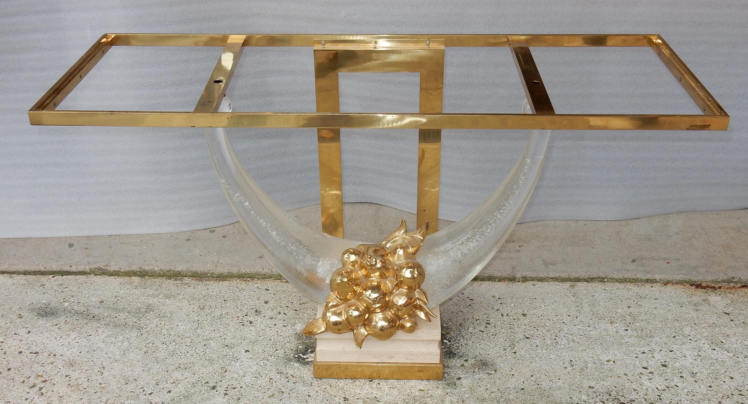 1970 Gilt Bronze Console in the Style of Claude Dalle for Romeo For Sale 1