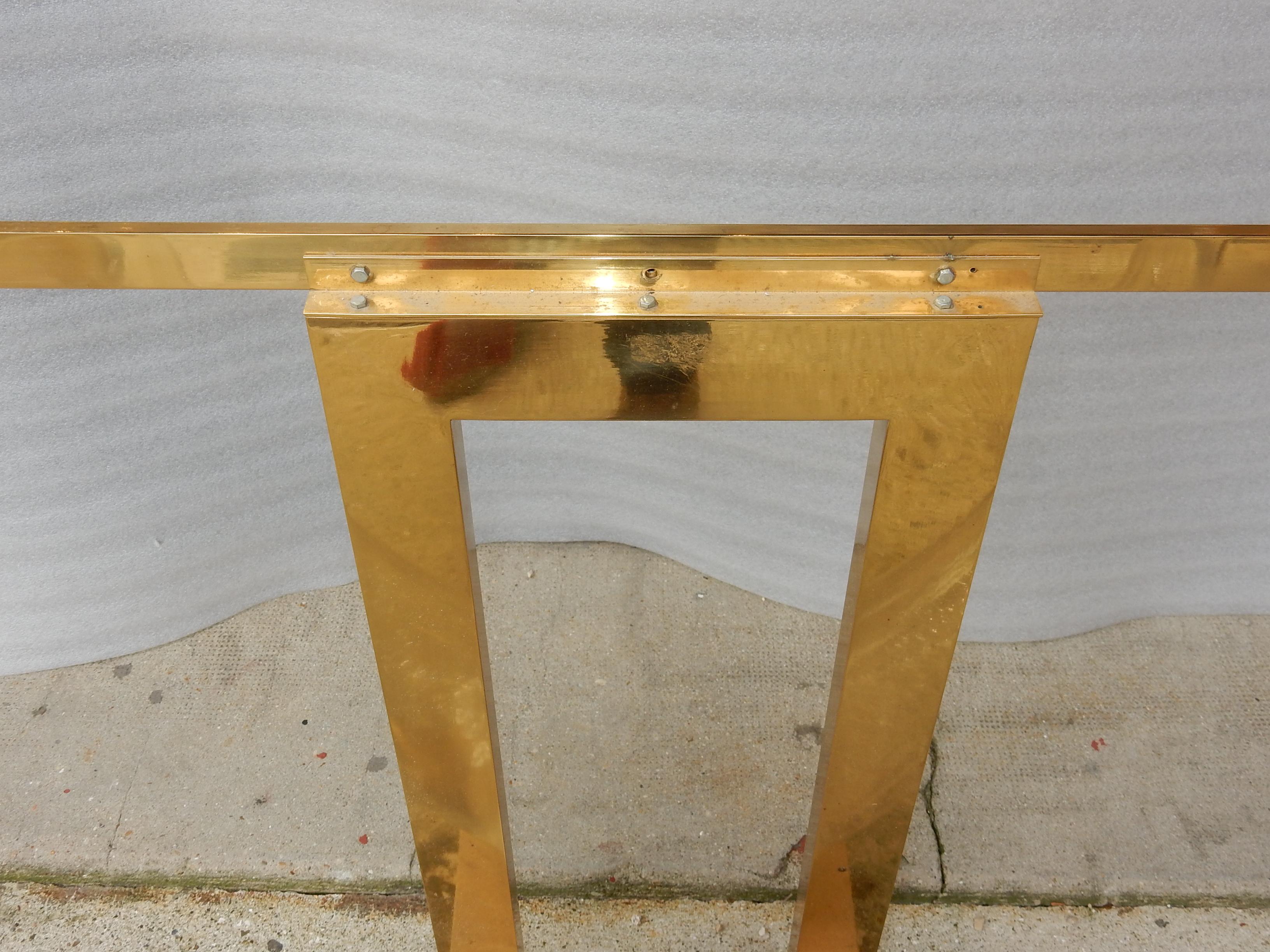 Mid-20th Century 1970 Gilt Bronze Console in the Style of Claude Dalle for Romeo For Sale