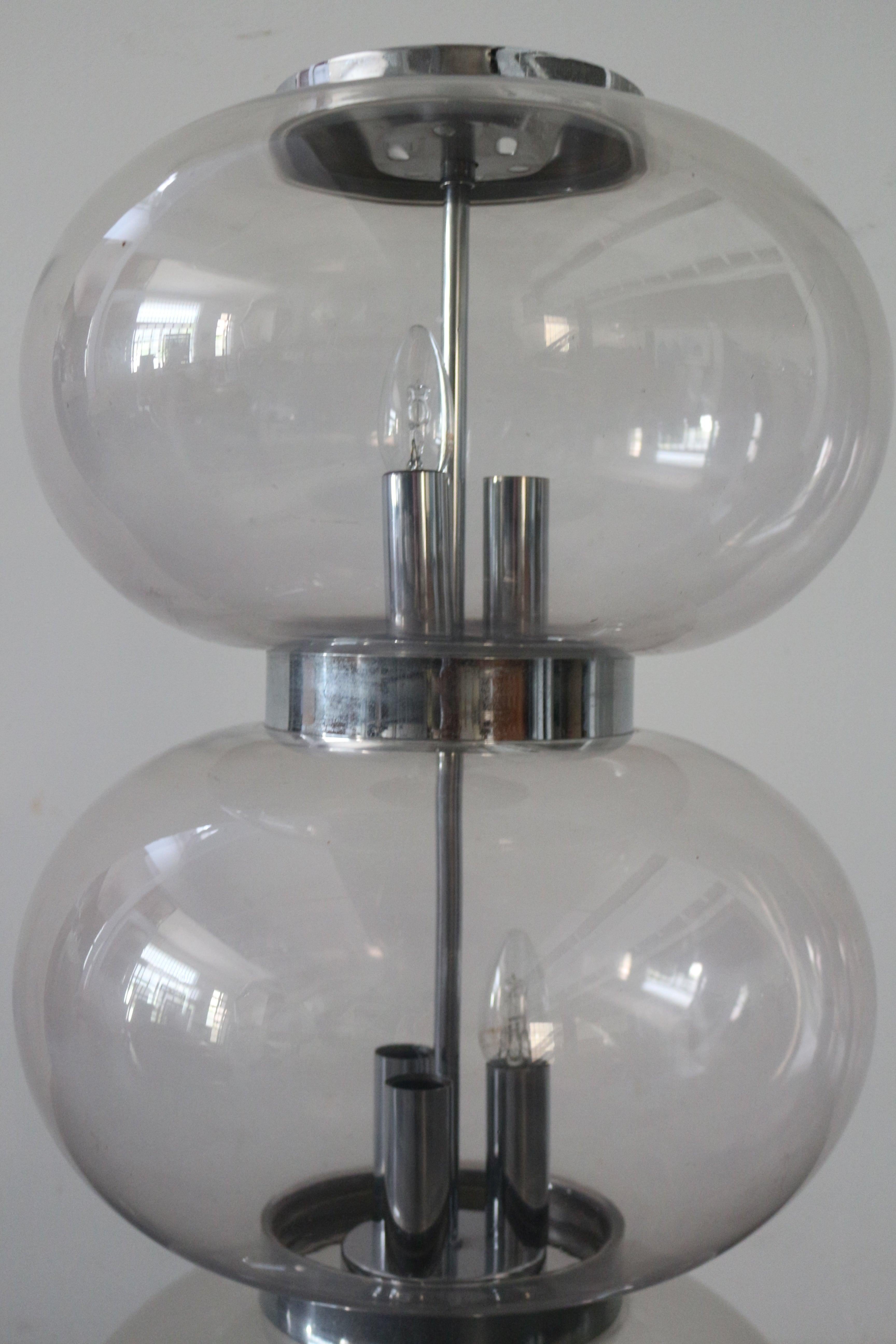 1970, Glass Lamp In Excellent Condition For Sale In Perpignan, FR