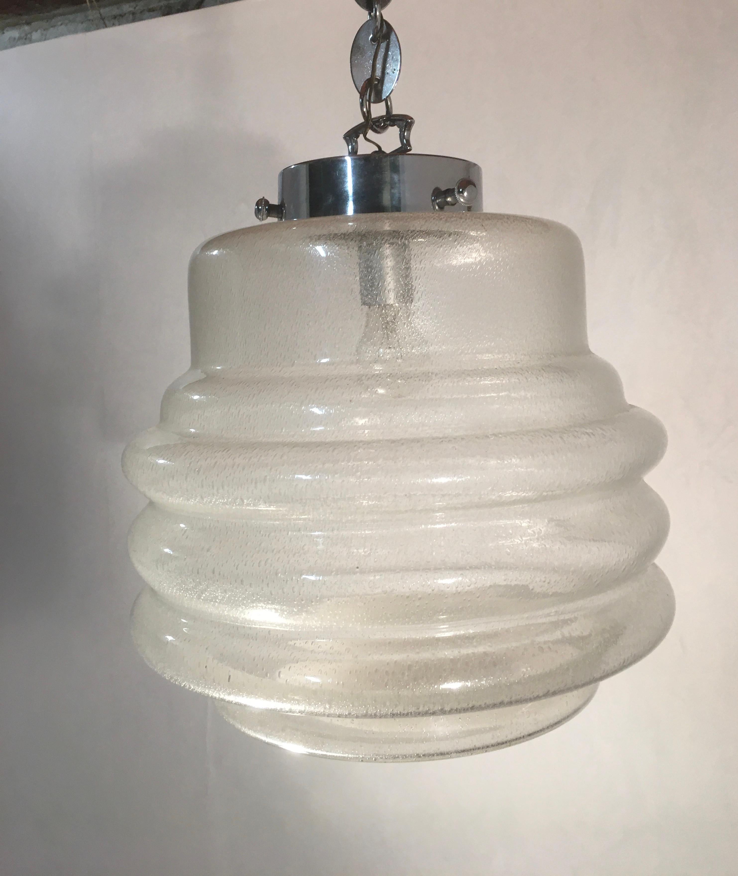 Mid-Century Modern 1970 Glass Lantern, Italy For Sale