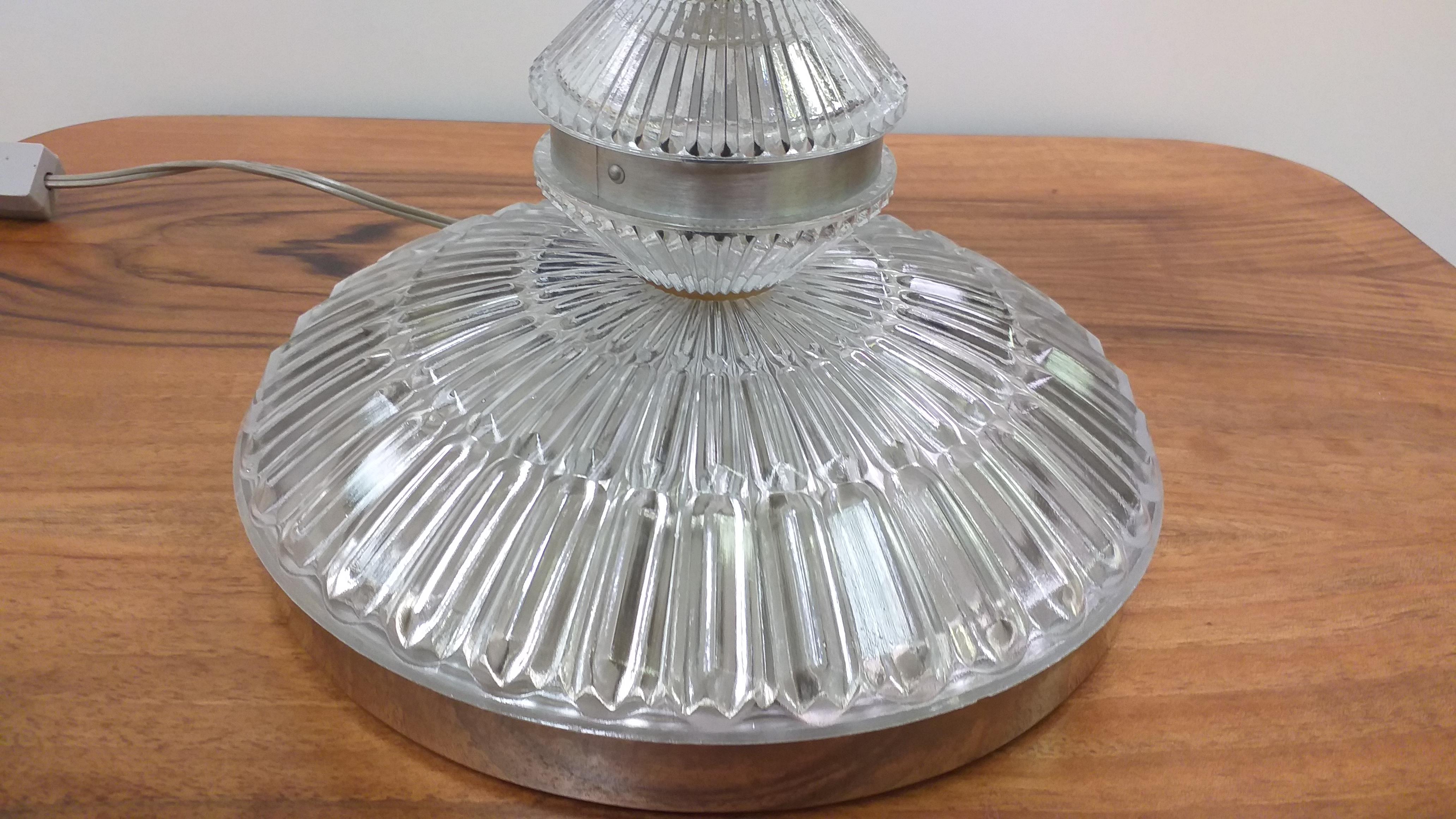 Metal 1970 Glass Table Lamp, Czechoslovakia For Sale