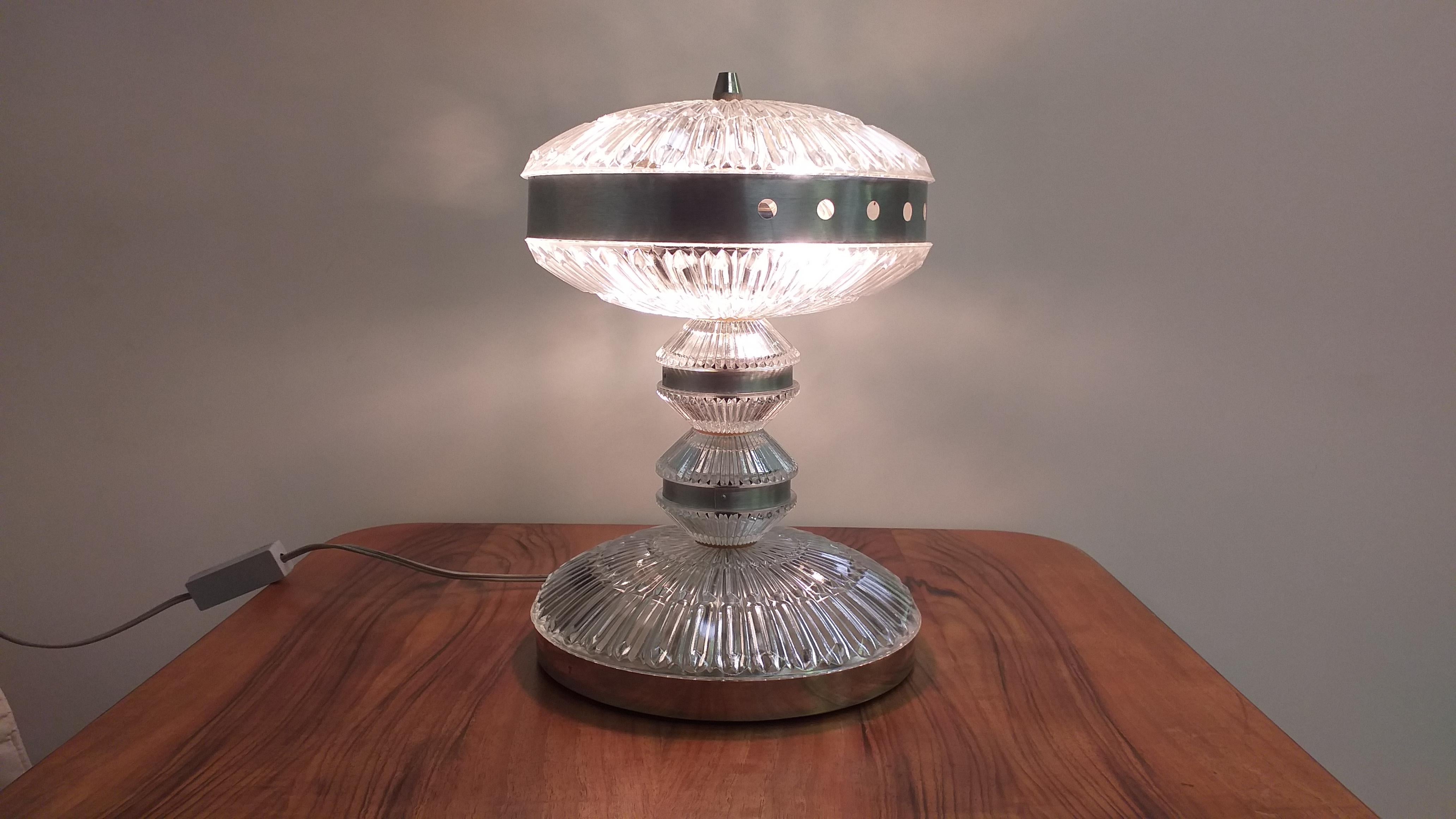 1970 Glass Table Lamp, Czechoslovakia For Sale 2