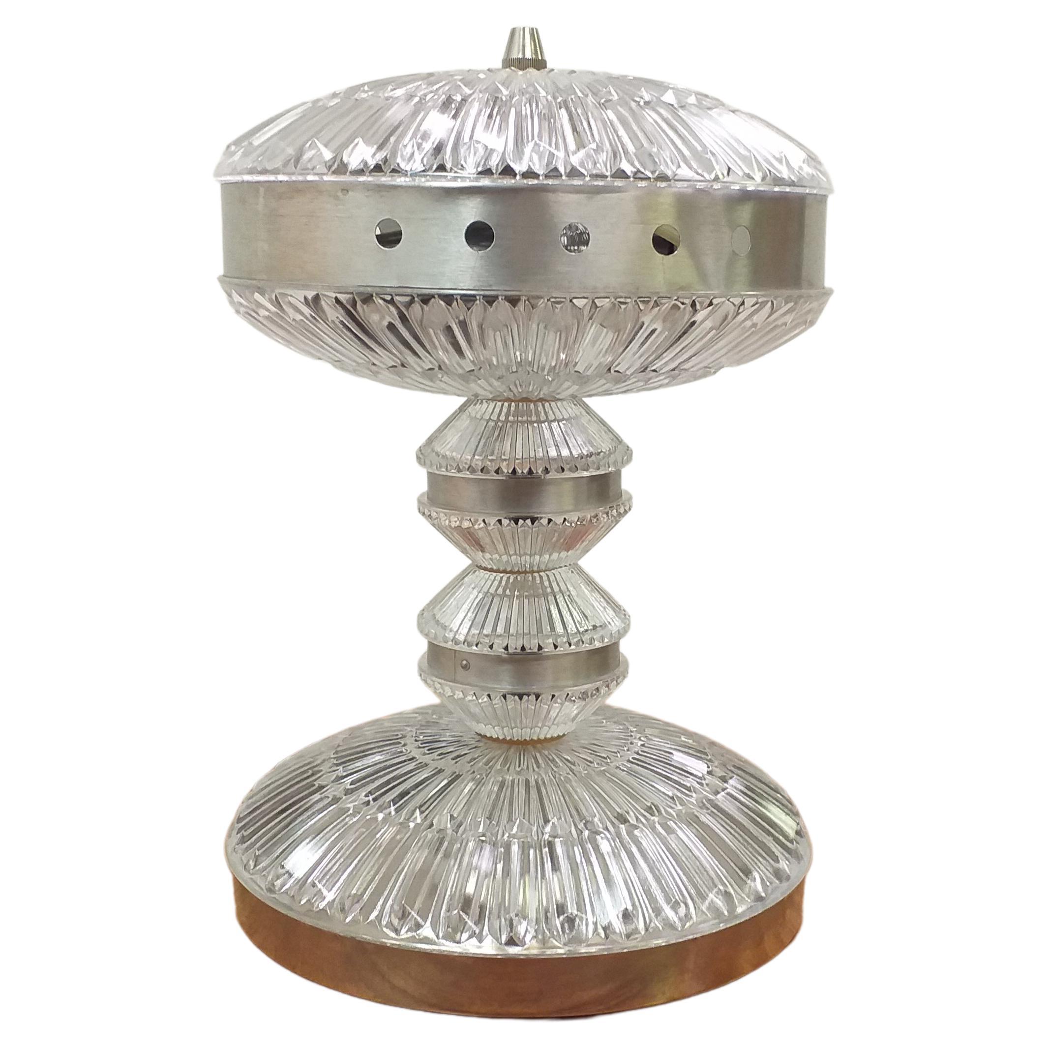 1970 Glass Table Lamp, Czechoslovakia For Sale