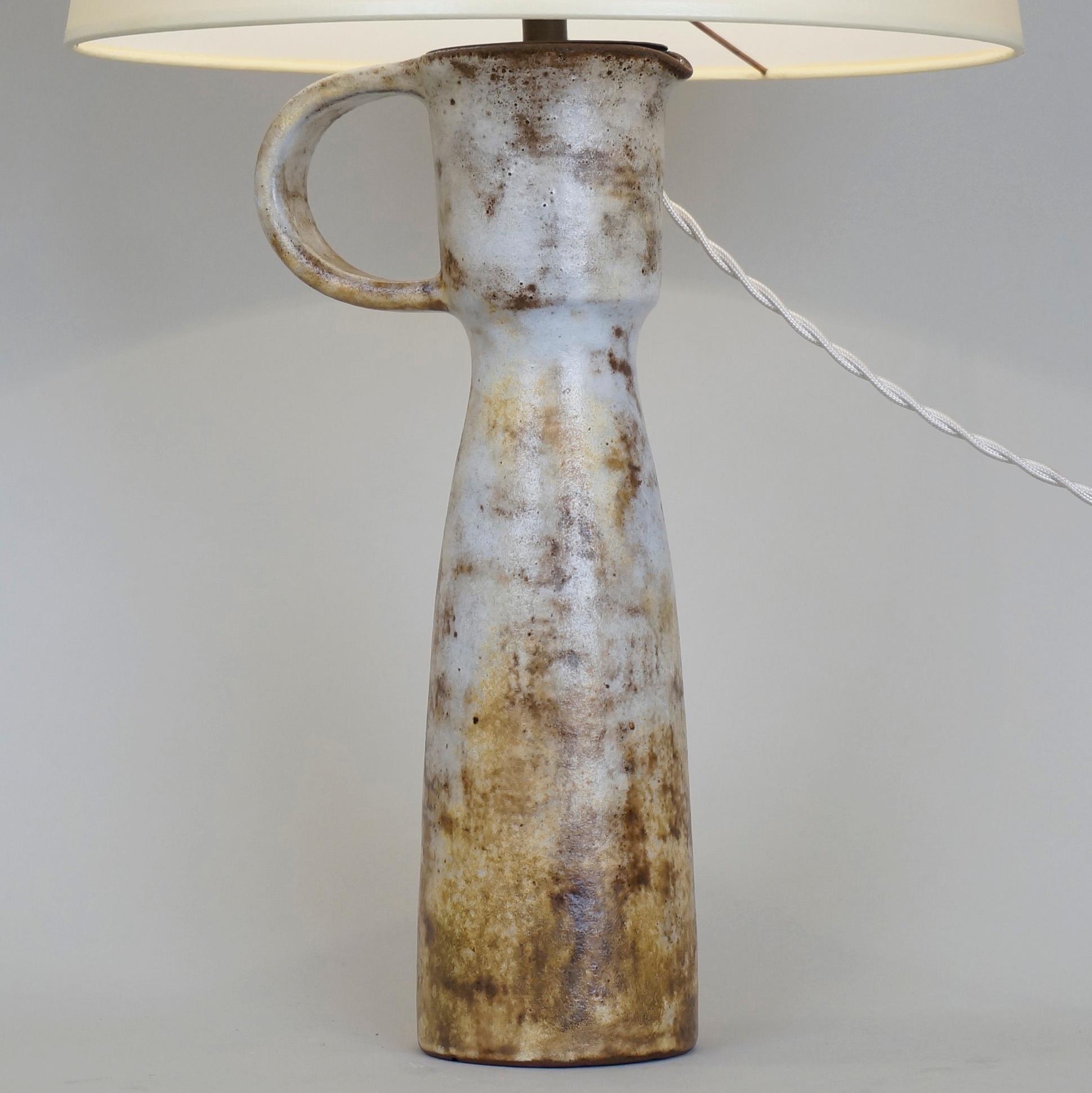 1970 Glazed Ceramic Table Lamp In Excellent Condition For Sale In Paris, FR