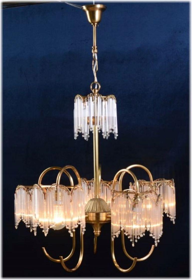 1970 Brass Chandelier with Icicles, Spain For Sale 4