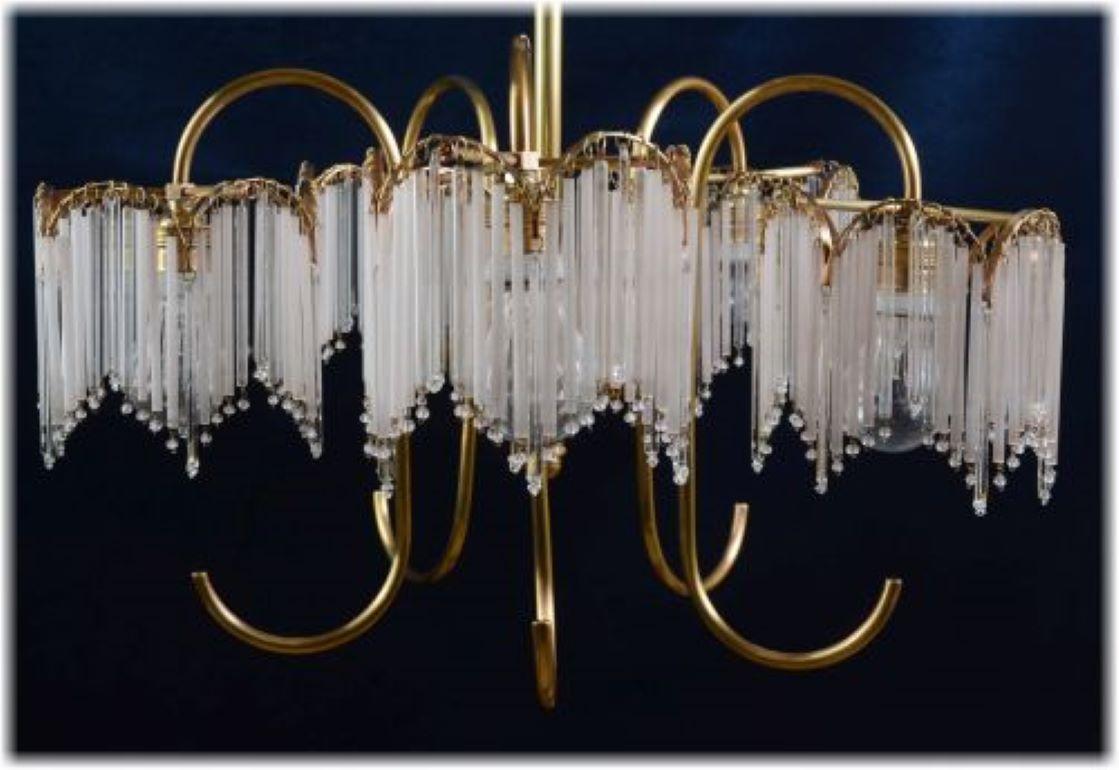 1970 Brass Chandelier with Icicles, Spain For Sale 5