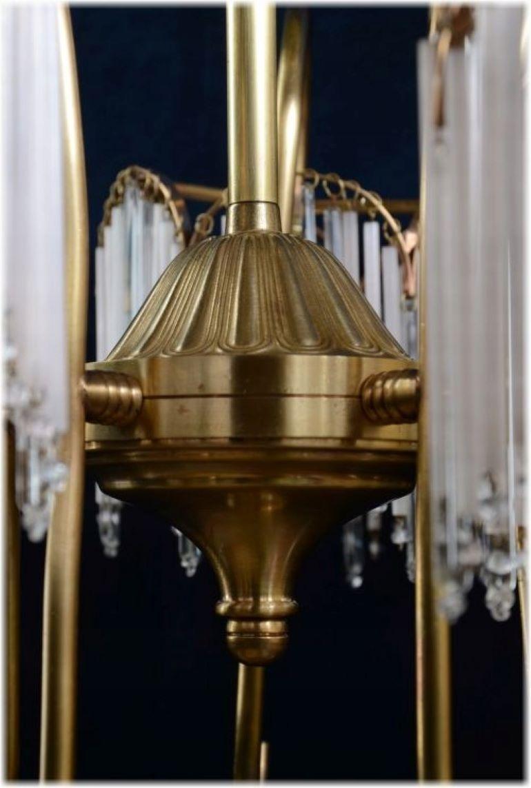 1970 Brass Chandelier with Icicles, Spain For Sale 1