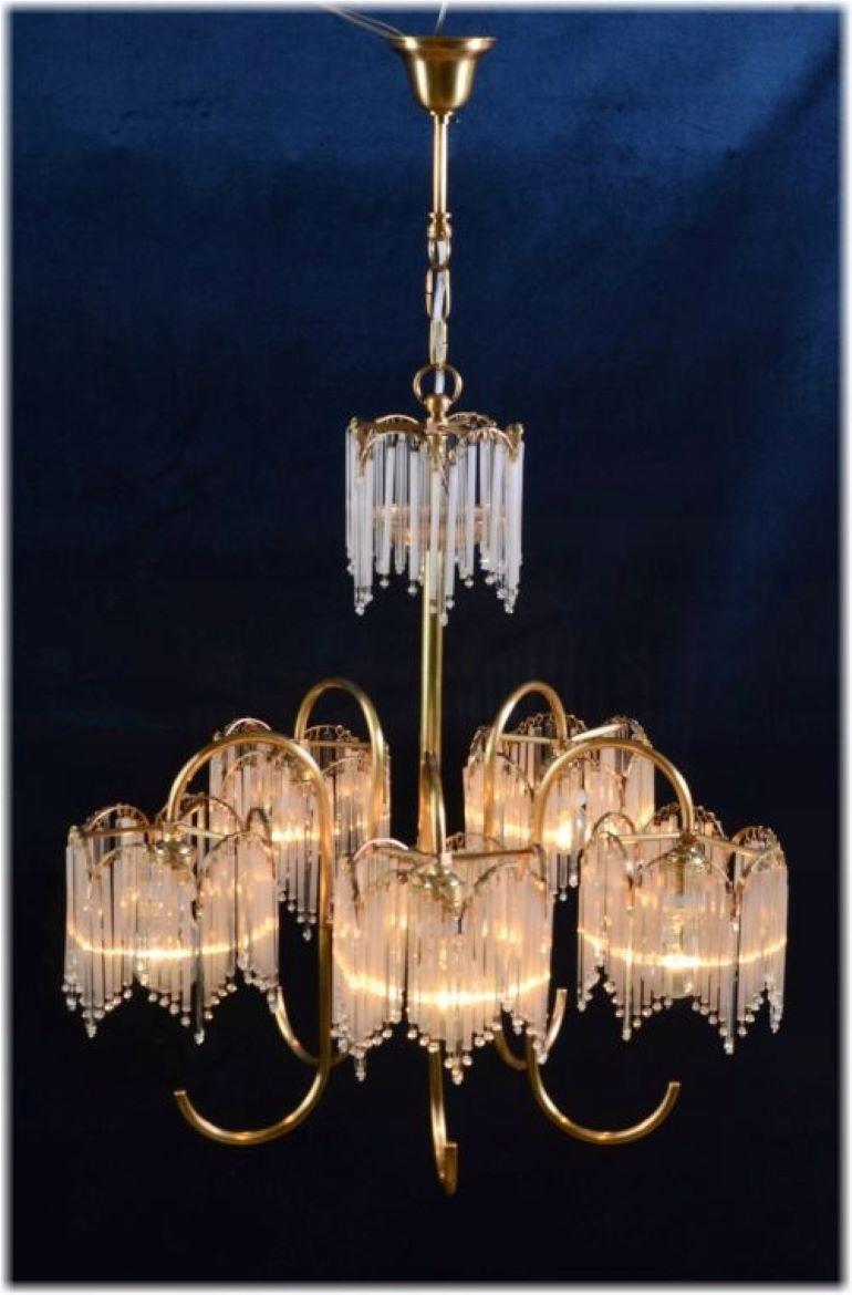 1970 Brass Chandelier with Icicles, Spain For Sale 2