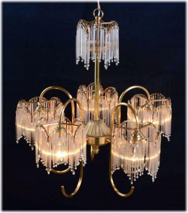 1970 Brass Chandelier with Icicles, Spain For Sale 3