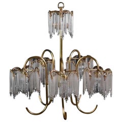 Retro 1970 Brass Chandelier with Icicles, Spain