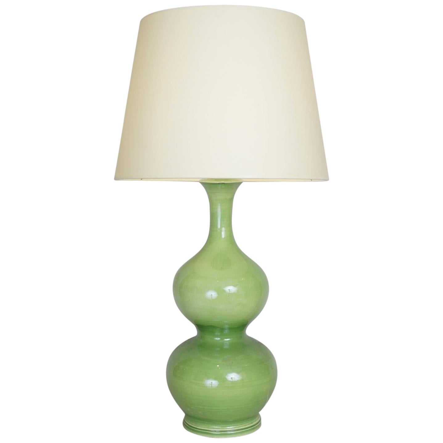 Green Ceramic Table Lamp By Baldelli at 1stdibs