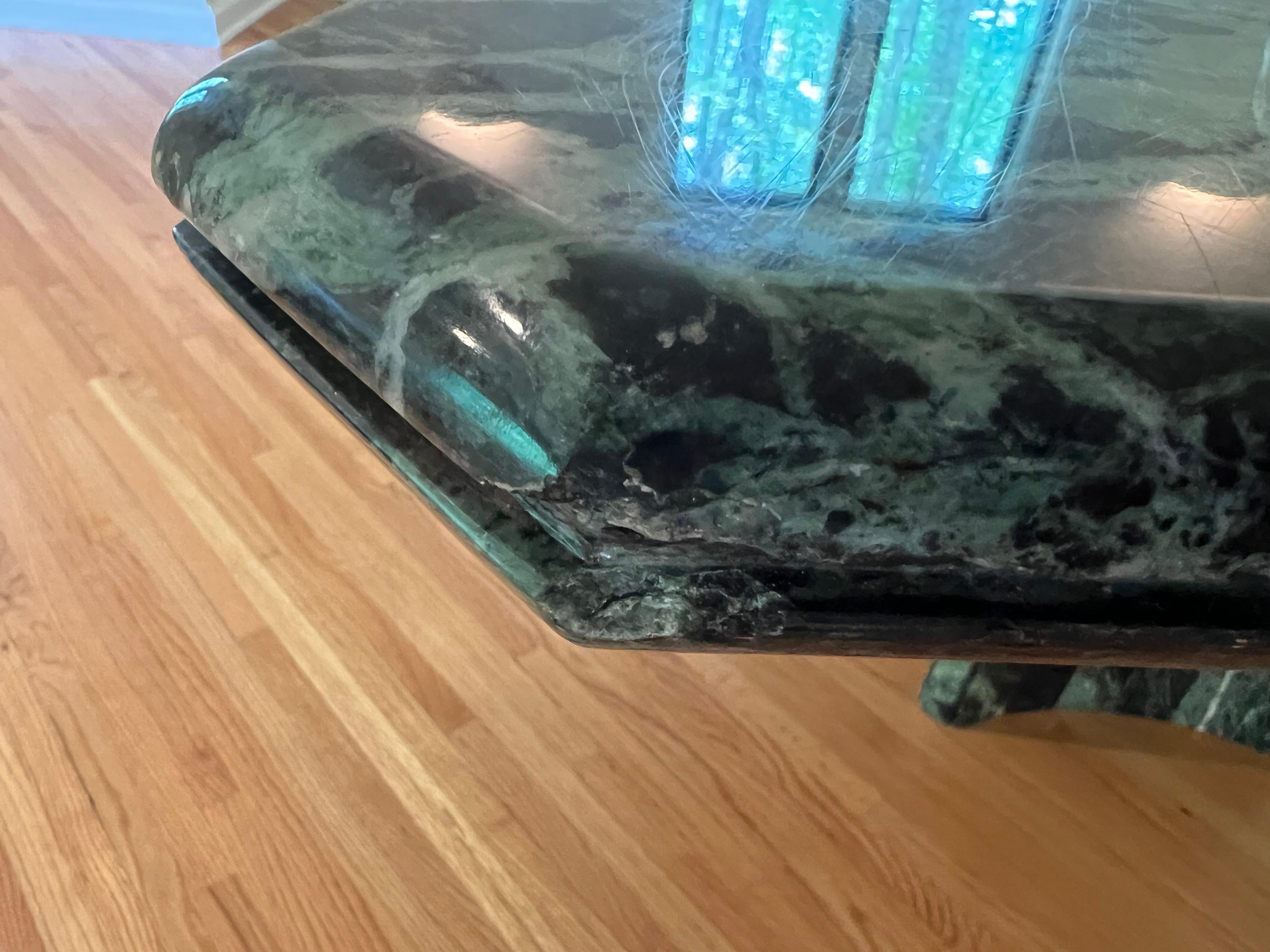 green stone dining table