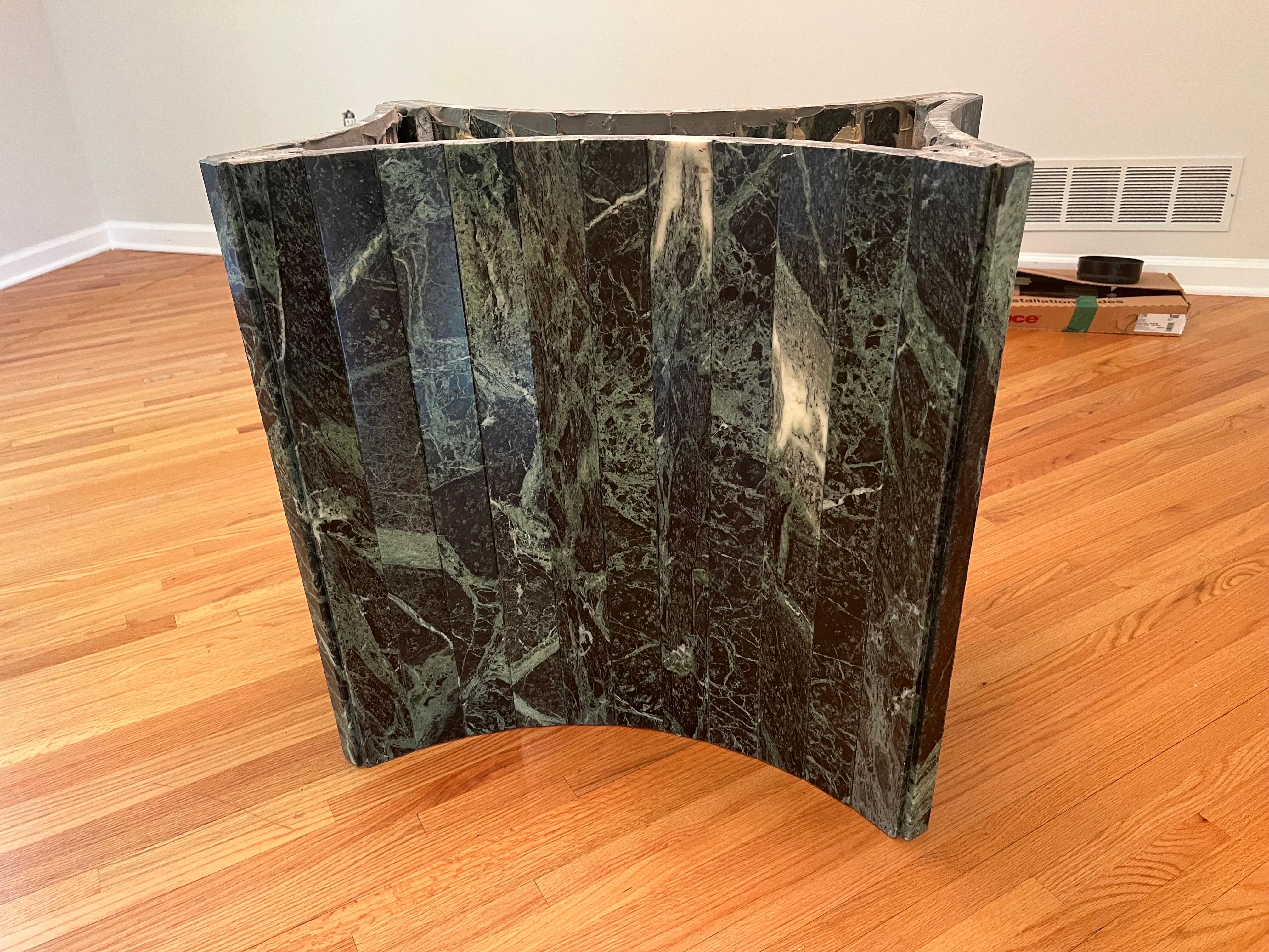 Late 20th Century 1970 Green Marble Stone Dining Table, made in Italy For Sale