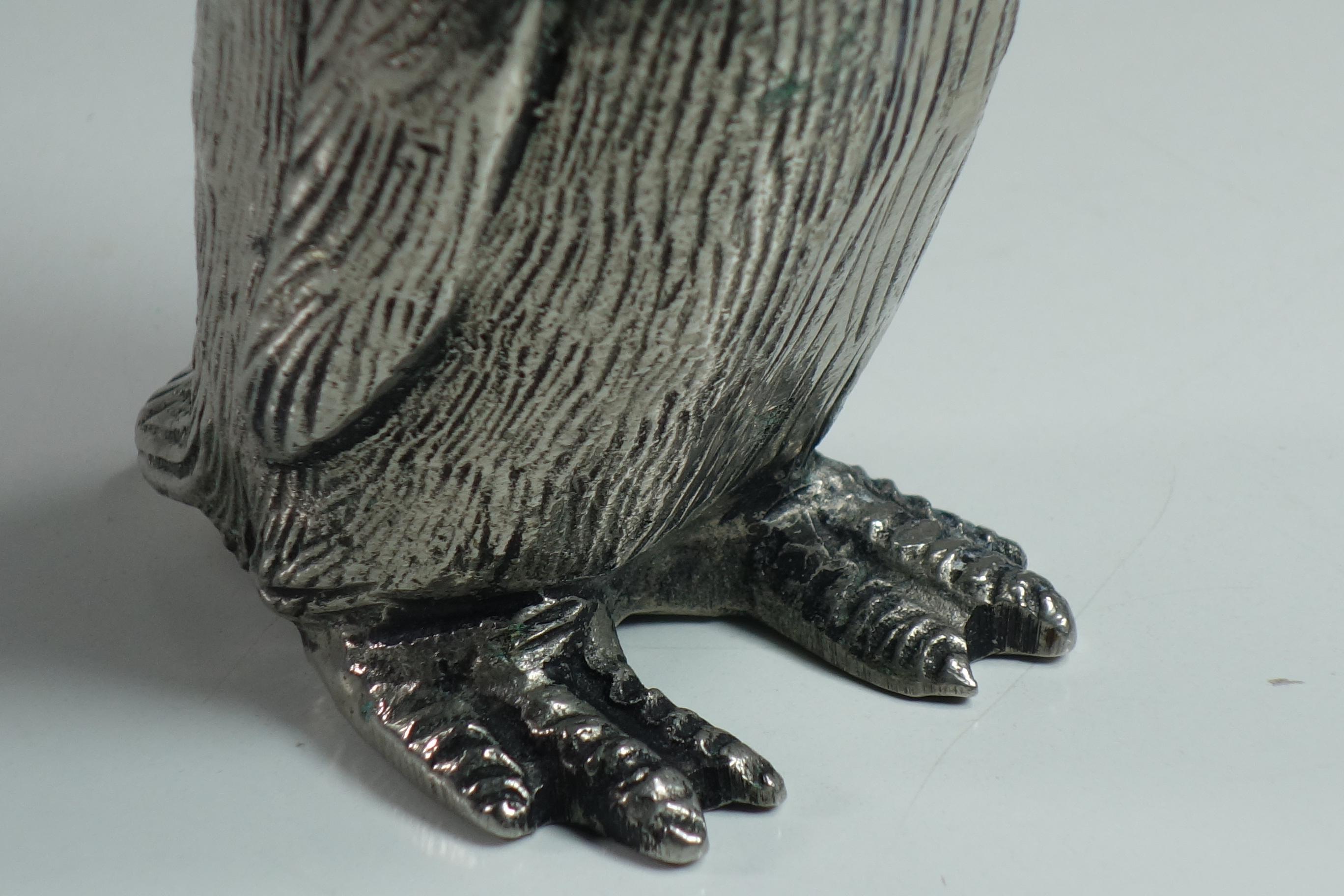 1970 Gucci Salero y Pimentero Pingüino Italiano Metal Plateado en venta 3