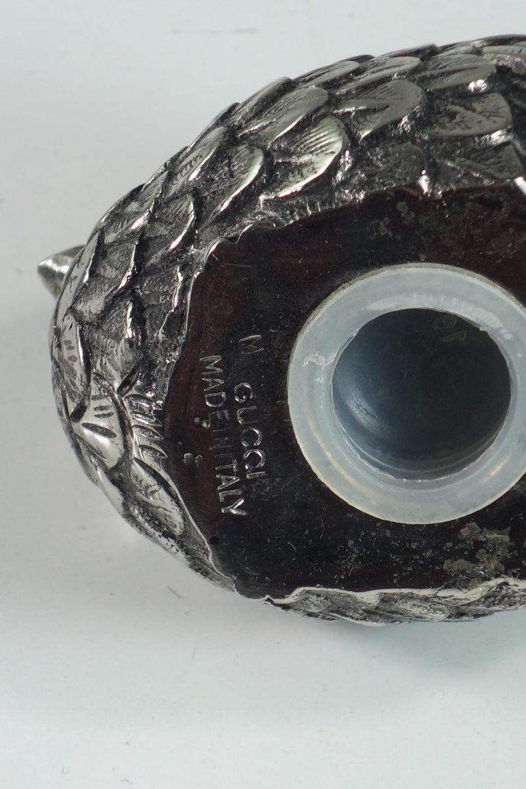 1970 Gucci Silver Metal Italian Quail Salt and Pepper Shackers For