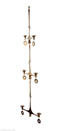 1970 Hanging Bronze Candelabra from Germany One of Kind Production by "Arges"