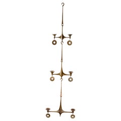 1970 Hanging Bronze Candelabra from Germany One of Kind Production by "Arges"