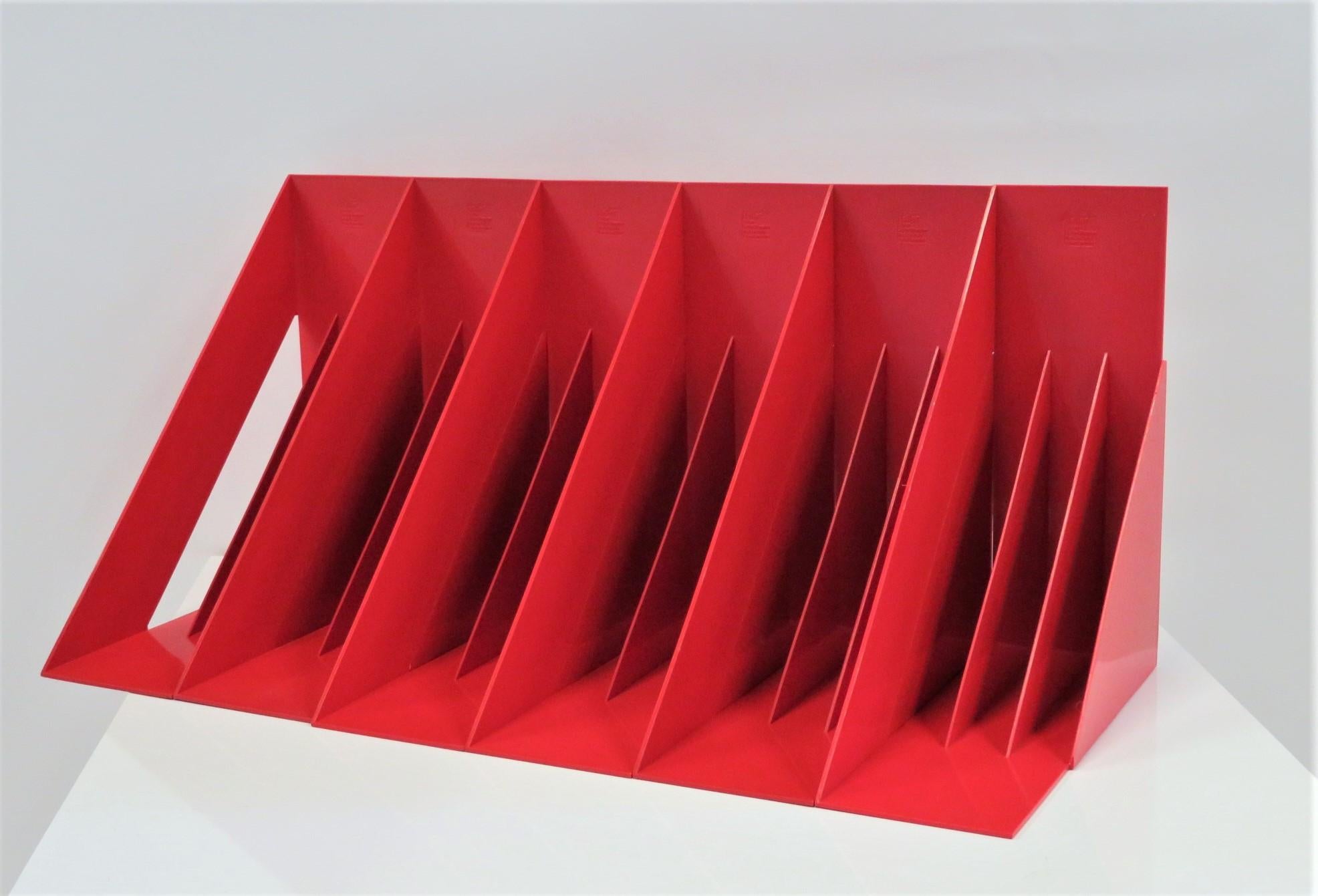 1970 Heller Modern Plastic Pair Record/Magazine Racks by Giotto Stoppino Pop Art 3