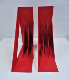 1970 Heller Modern Plastic Pair Record/Magazine Racks by Giotto Stoppino Pop Art
