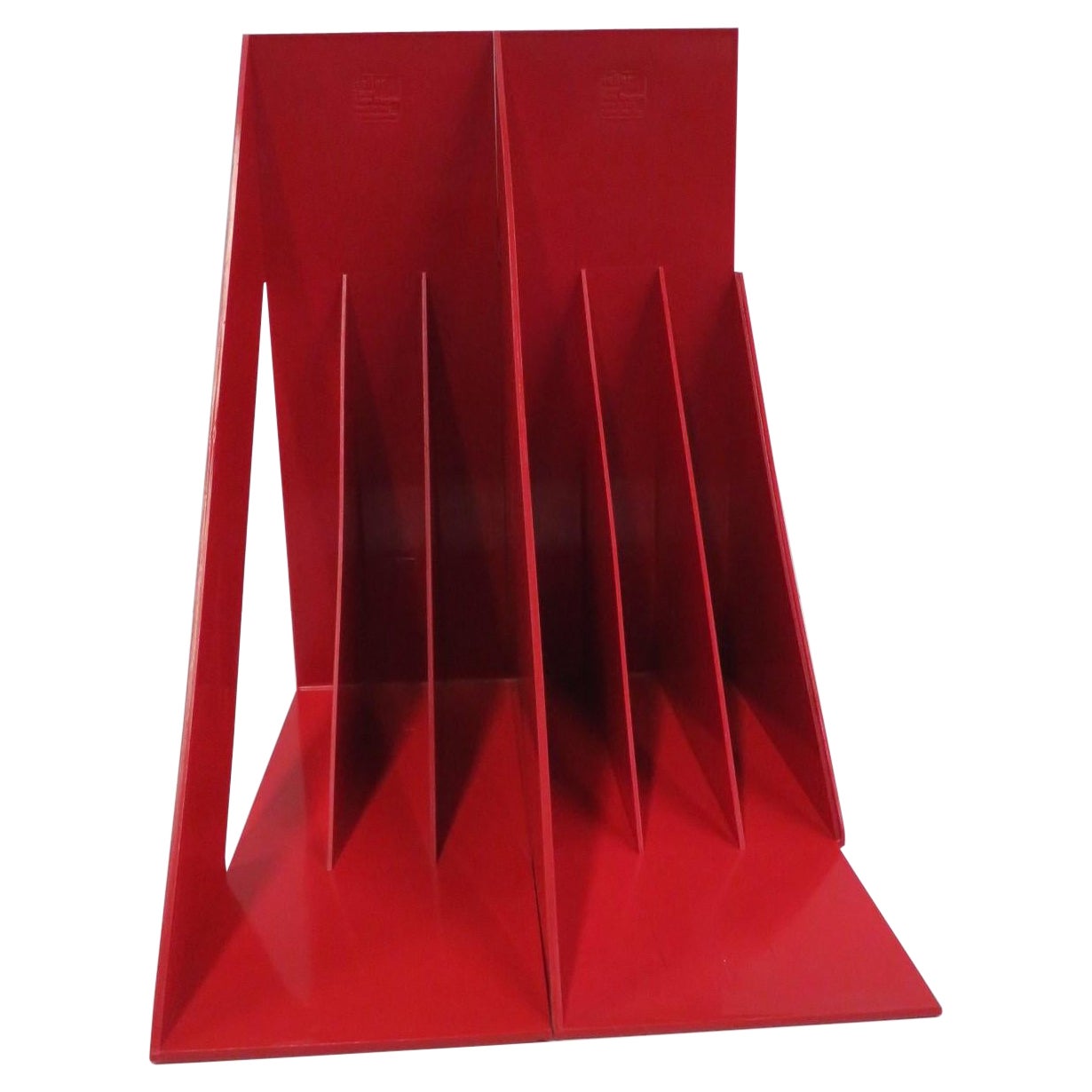 1970 Heller Modern Plastic Pair Record/Magazine Racks by Giotto Stoppino Pop Art