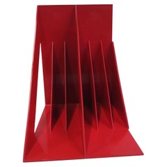1970 Heller Modern Plastic Pair Record/Magazine Racks by Giotto Stoppino Pop Art