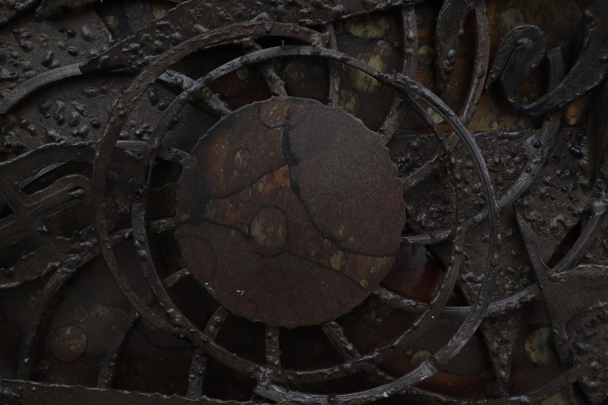 Late 20th Century Hendrik Horst Brutalist Welded Iron Wall Sculpture Art, 1970 For Sale