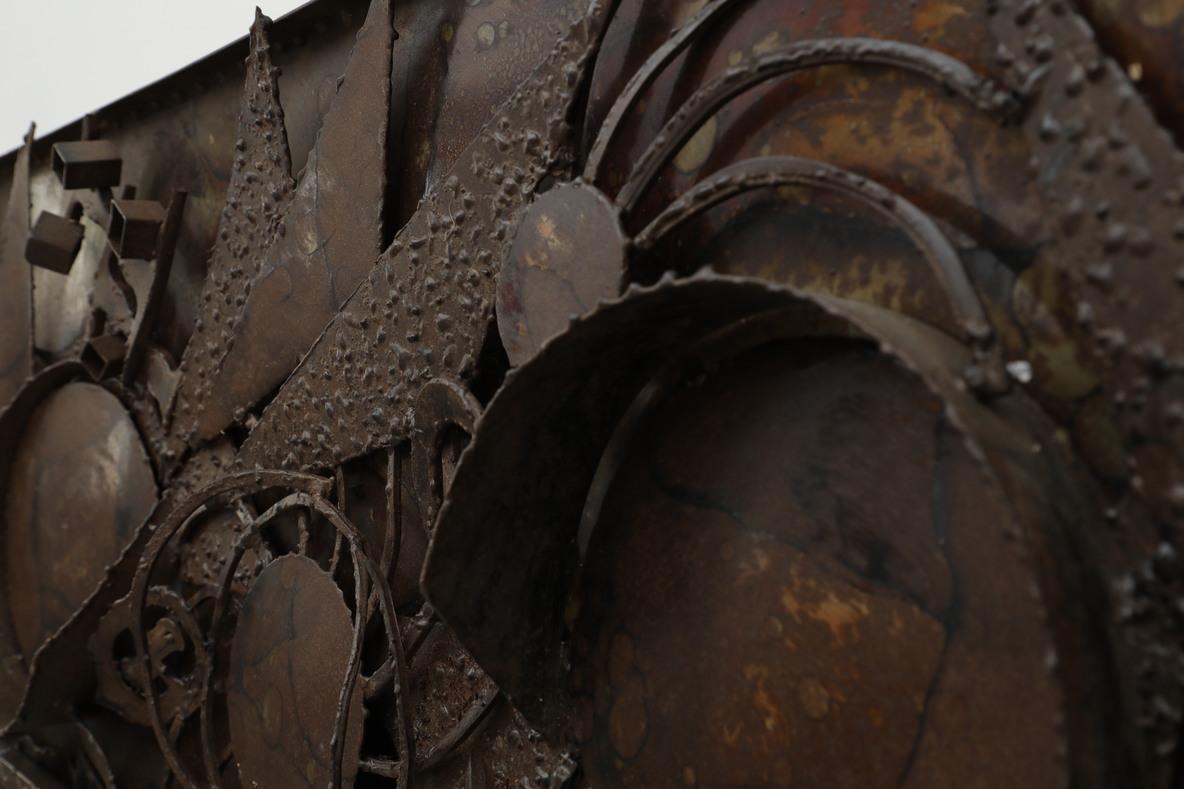 Metal Hendrik Horst Brutalist Welded Iron Wall Sculpture Art, 1970 For Sale