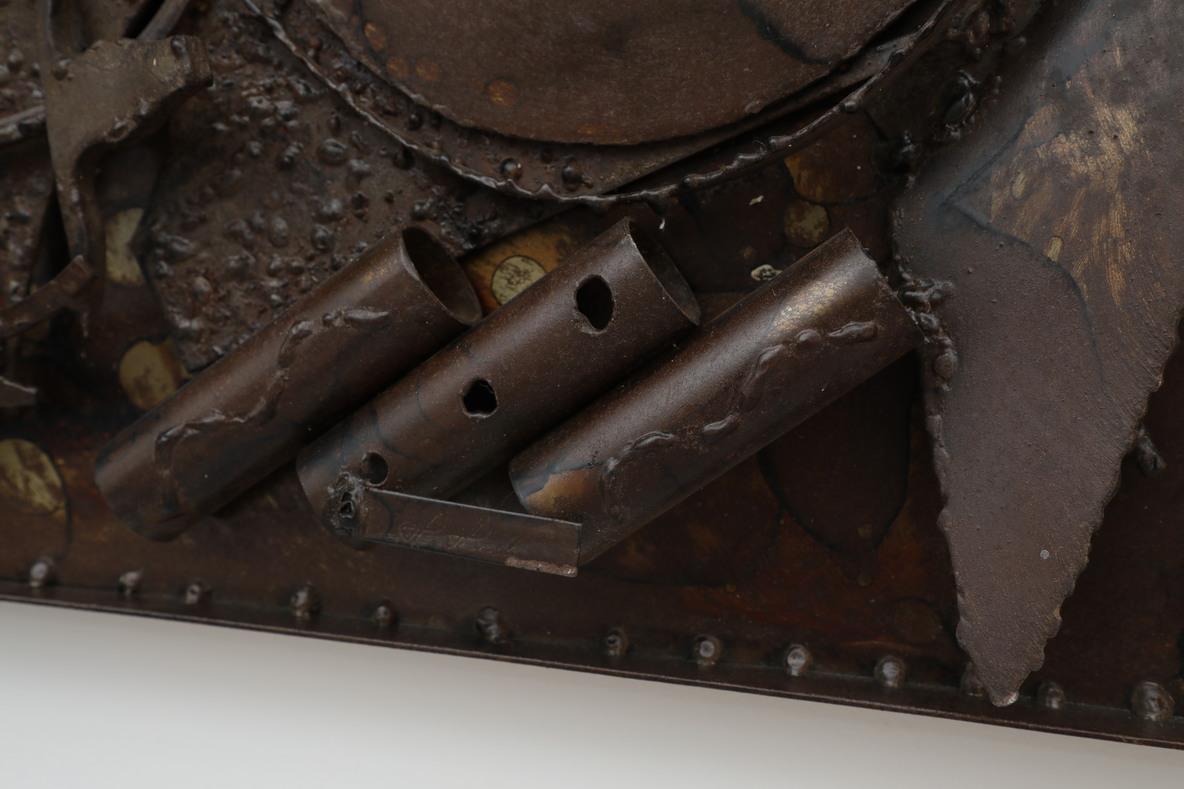 Hendrik Horst Brutalist Welded Iron Wall Sculpture Art, 1970 For Sale 1