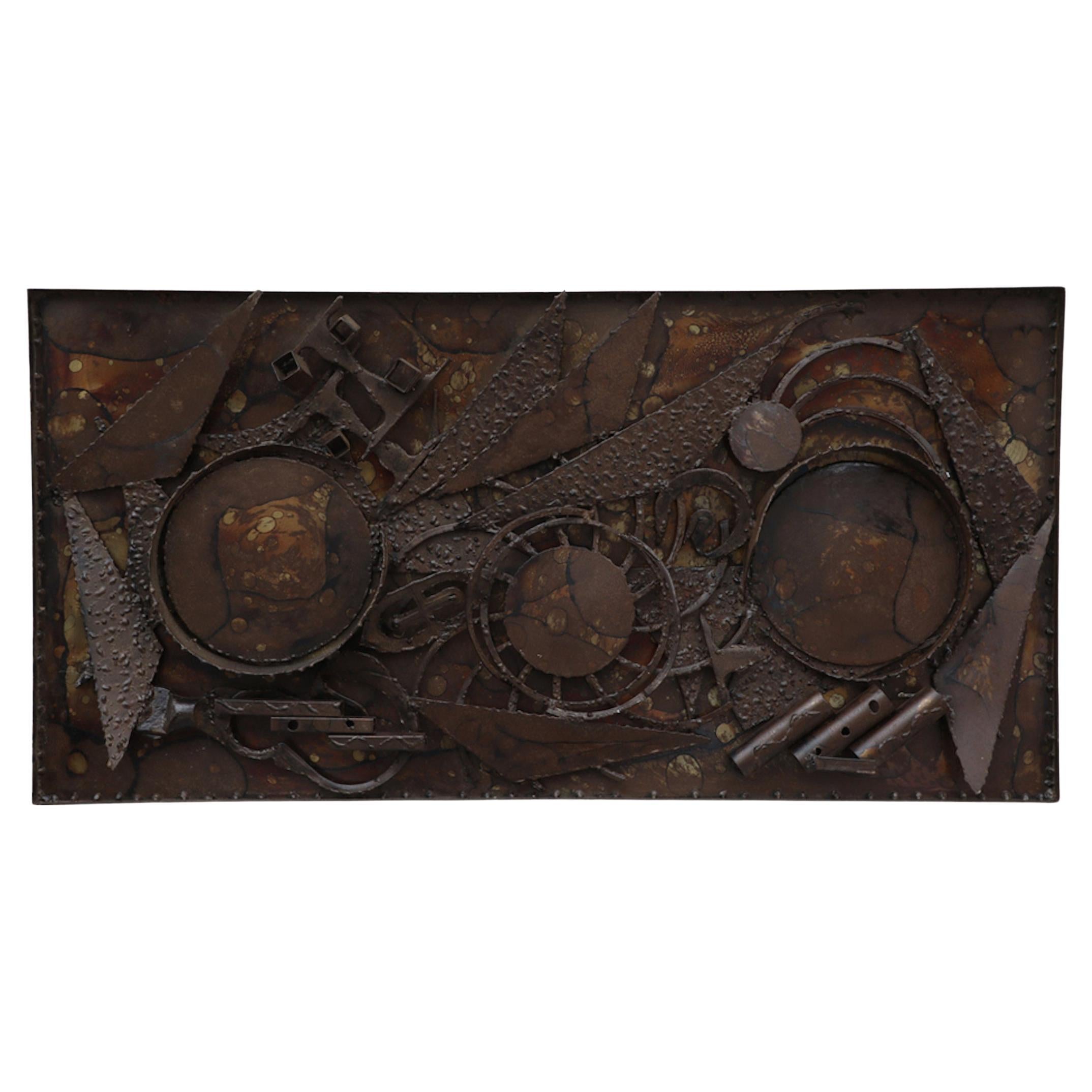 Hendrik Horst Brutalist Welded Iron Wall Sculpture Art, 1970