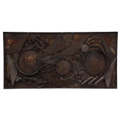 Hendrik Horst Brutalist Welded Iron Wall Sculpture Art, 1970
