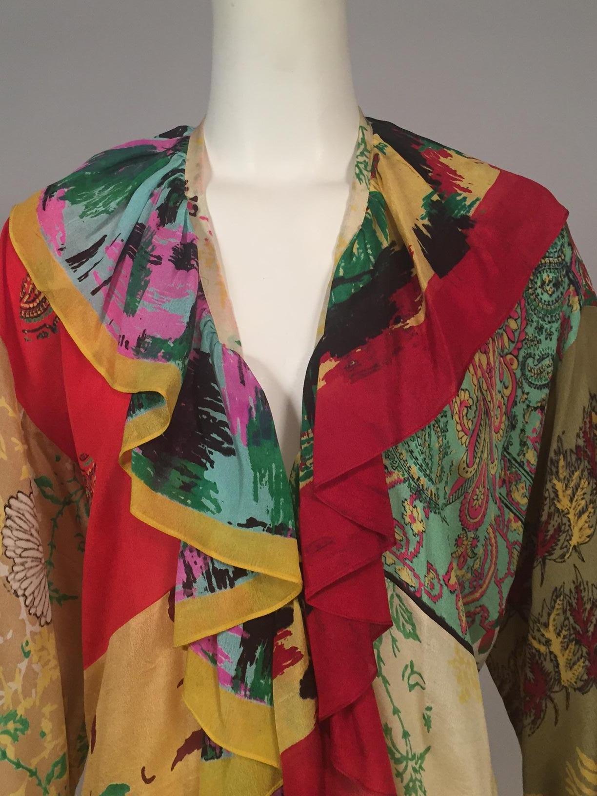 1970 Henri Bendel Rich Hippie Chic, Silk Dress, Robe or Cover-Up at 1stDibs