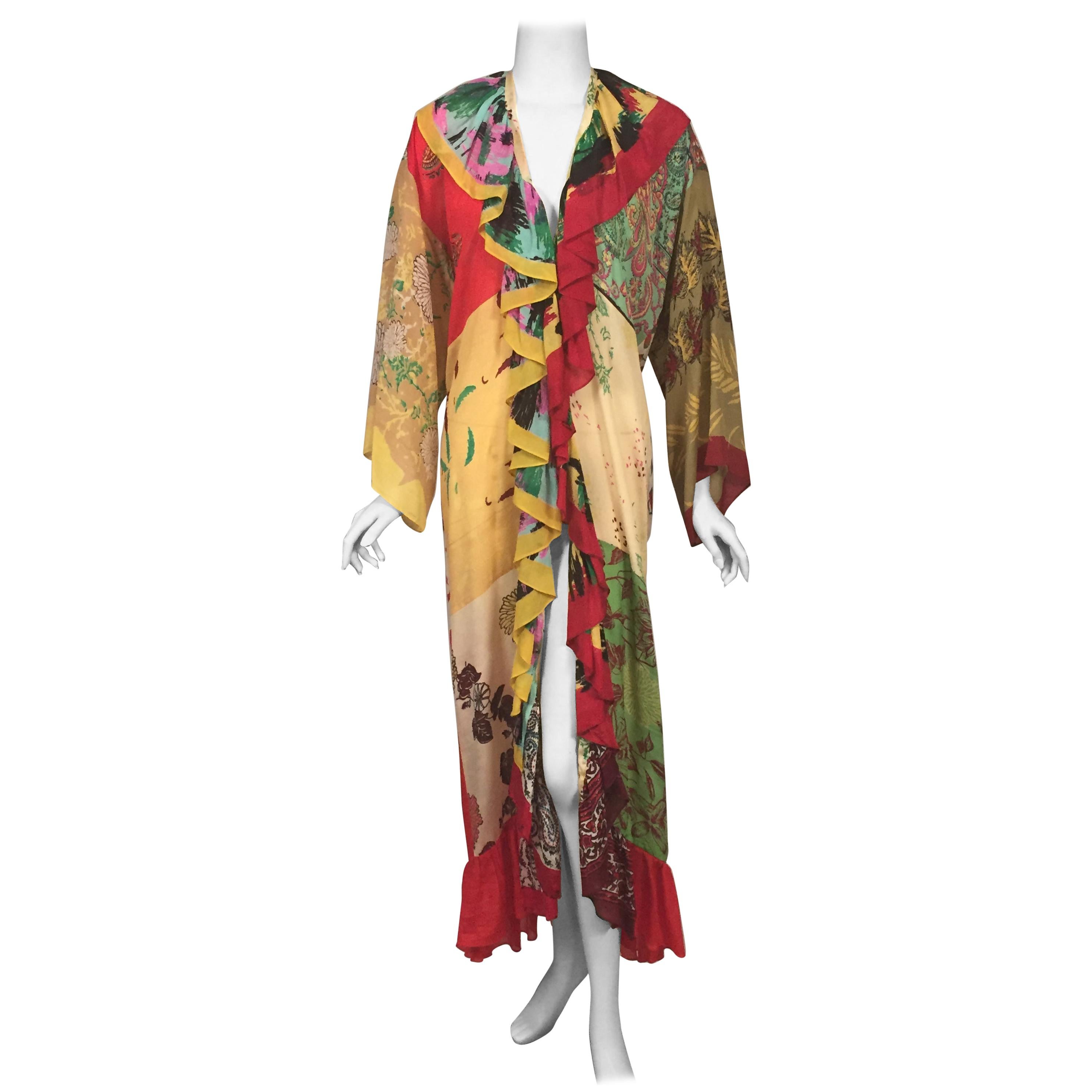 1970 Henri Bendel Rich Hippie Chic, Silk Dress, Robe or Cover-Up