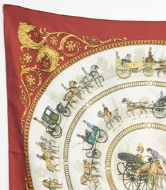 1970 Hermes La Promenade de Longchamps by P Ledoux Silk Scarf