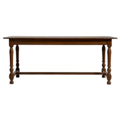 1970 Honey Wood French Dining Table in Original Patina