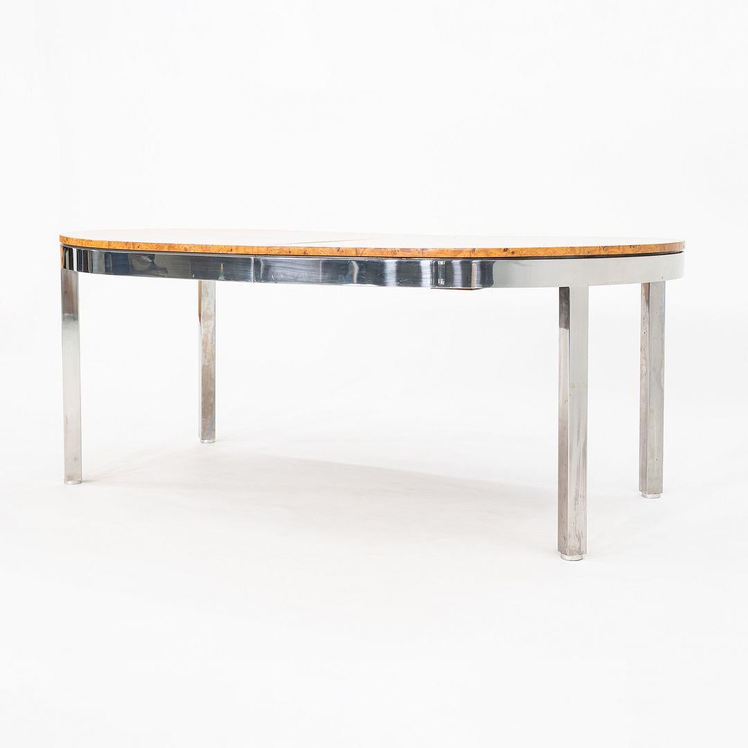 Late 20th Century 1970 I.M. Rosen for Pace Collection Burl and Chrome 967 Dining Table 42x72 For Sale