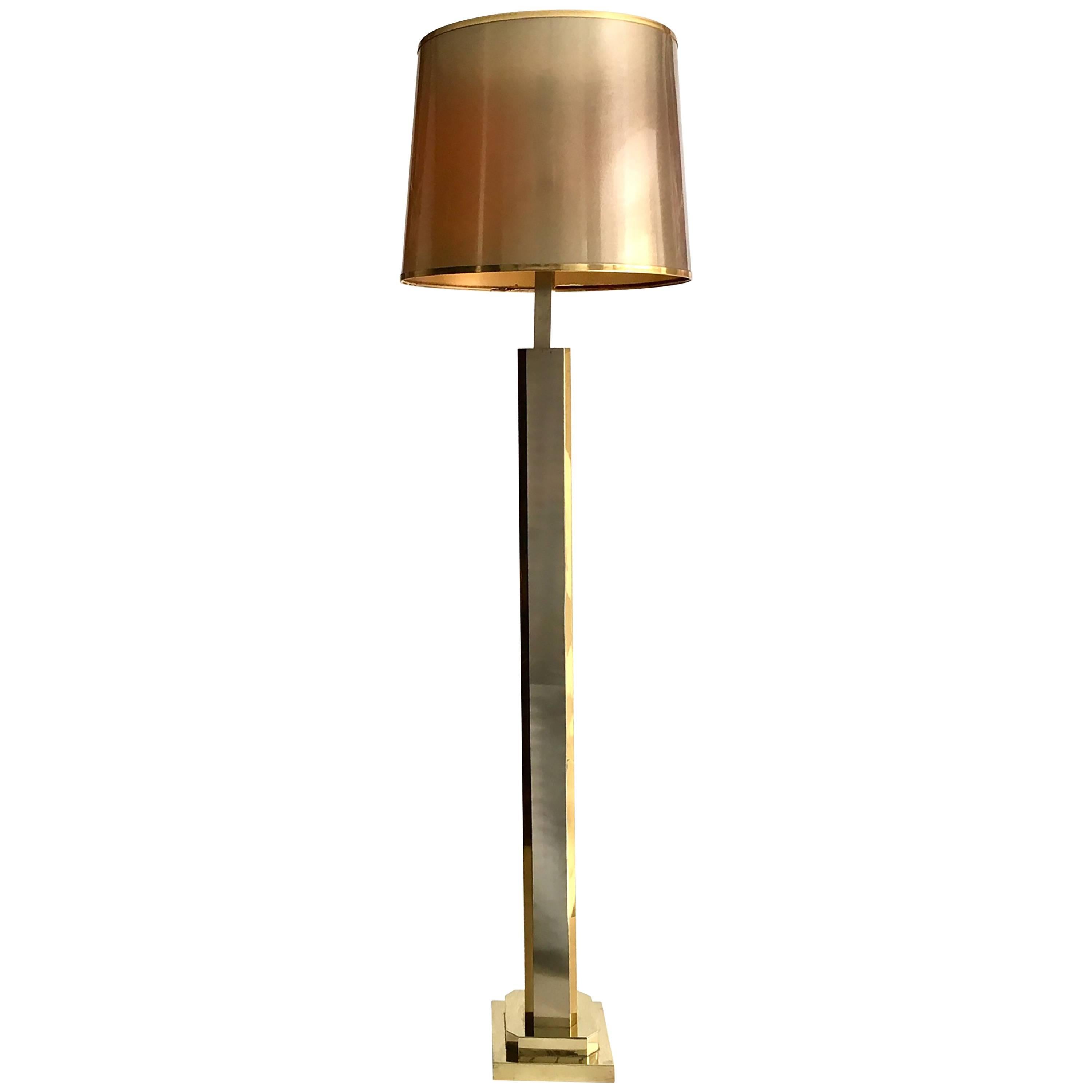 1970 Italian Brass Floor Lamp Romeo Rega Style For Sale