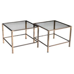 1970 Italian Brass Matched Pair of Brass Tables