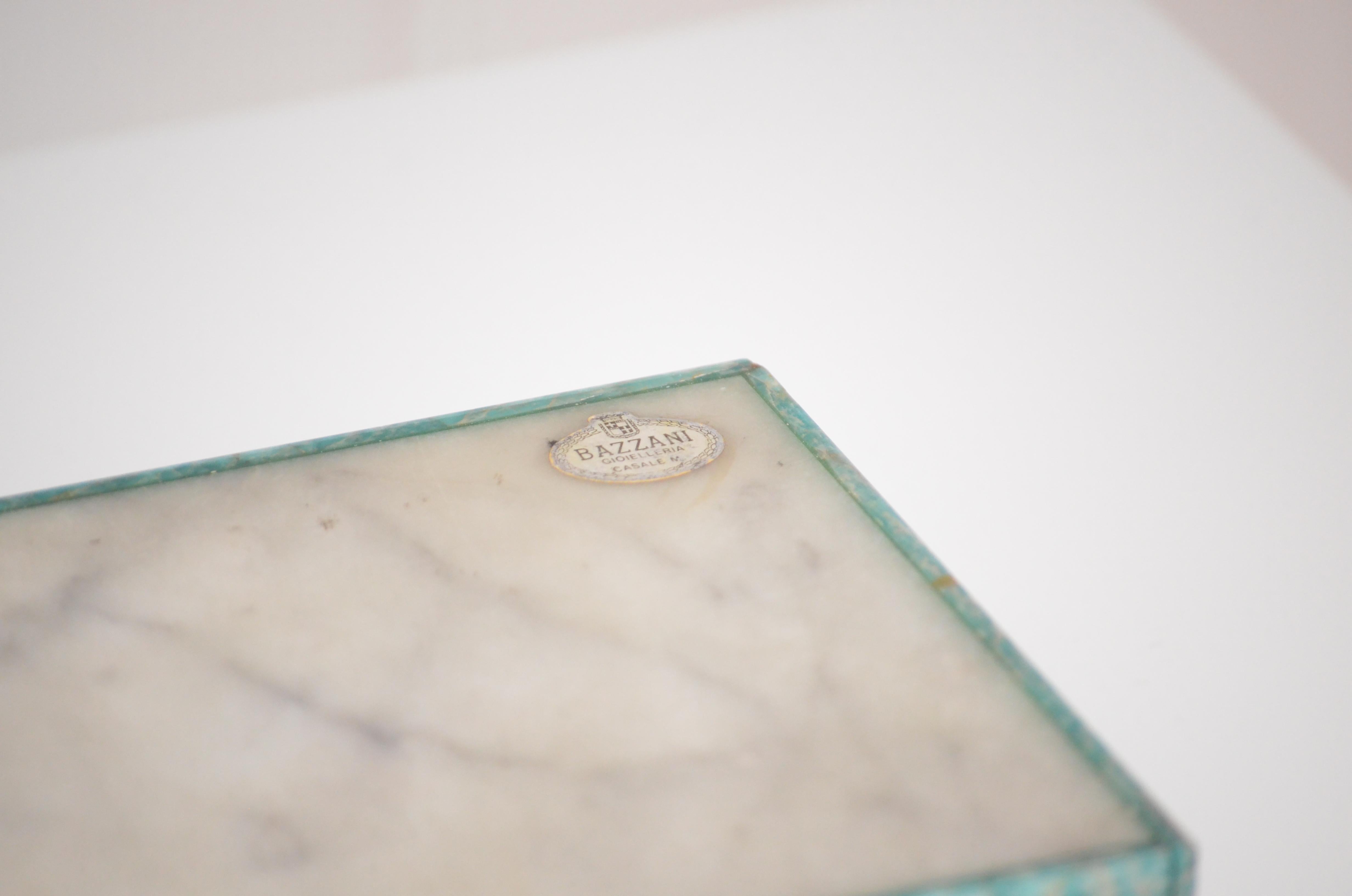 1970 Caja decorativa italiana de piedras semipreciosas - Piedra amazonita 5