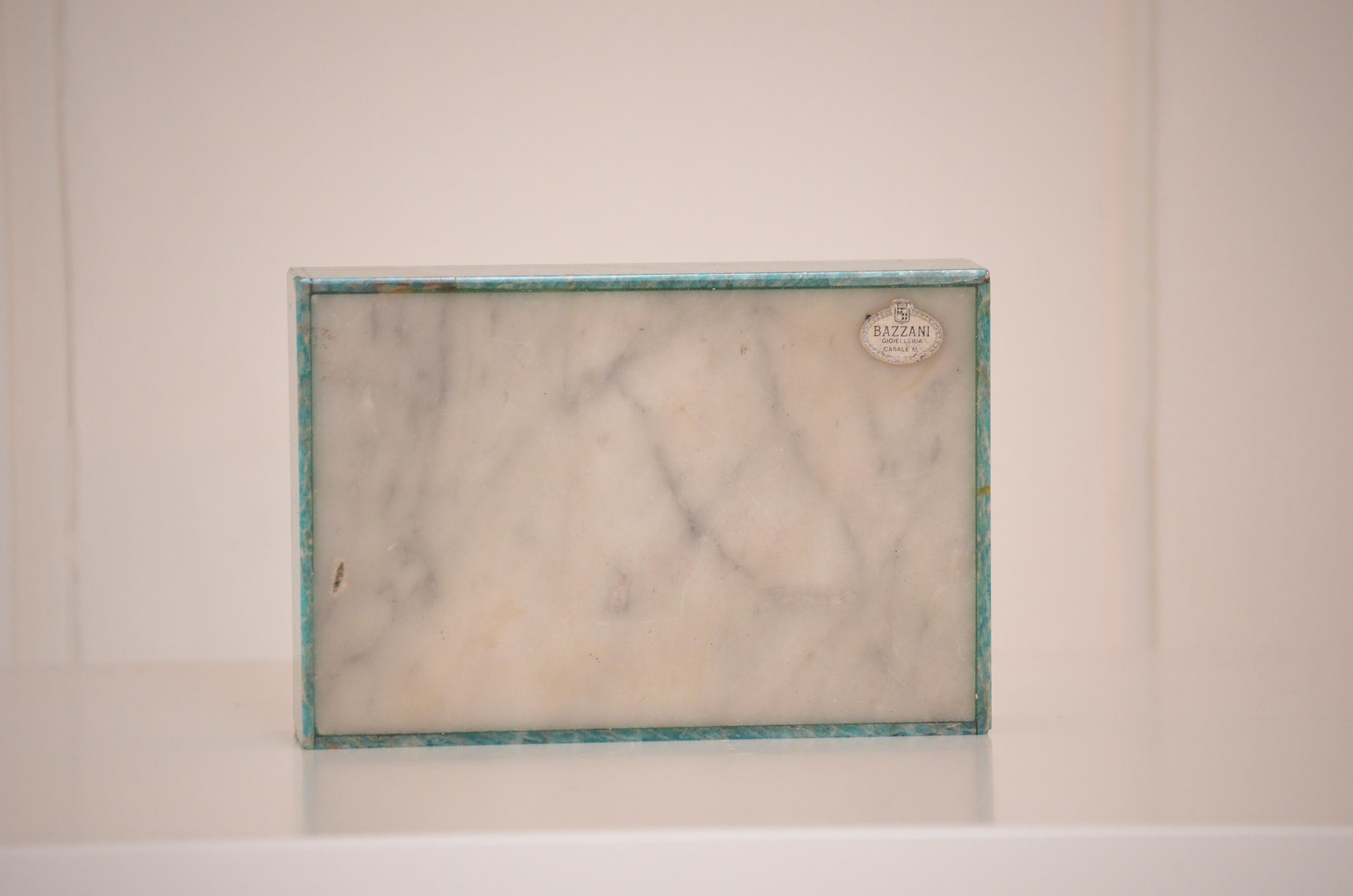 1970 Caja decorativa italiana de piedras semipreciosas - Piedra amazonita 6
