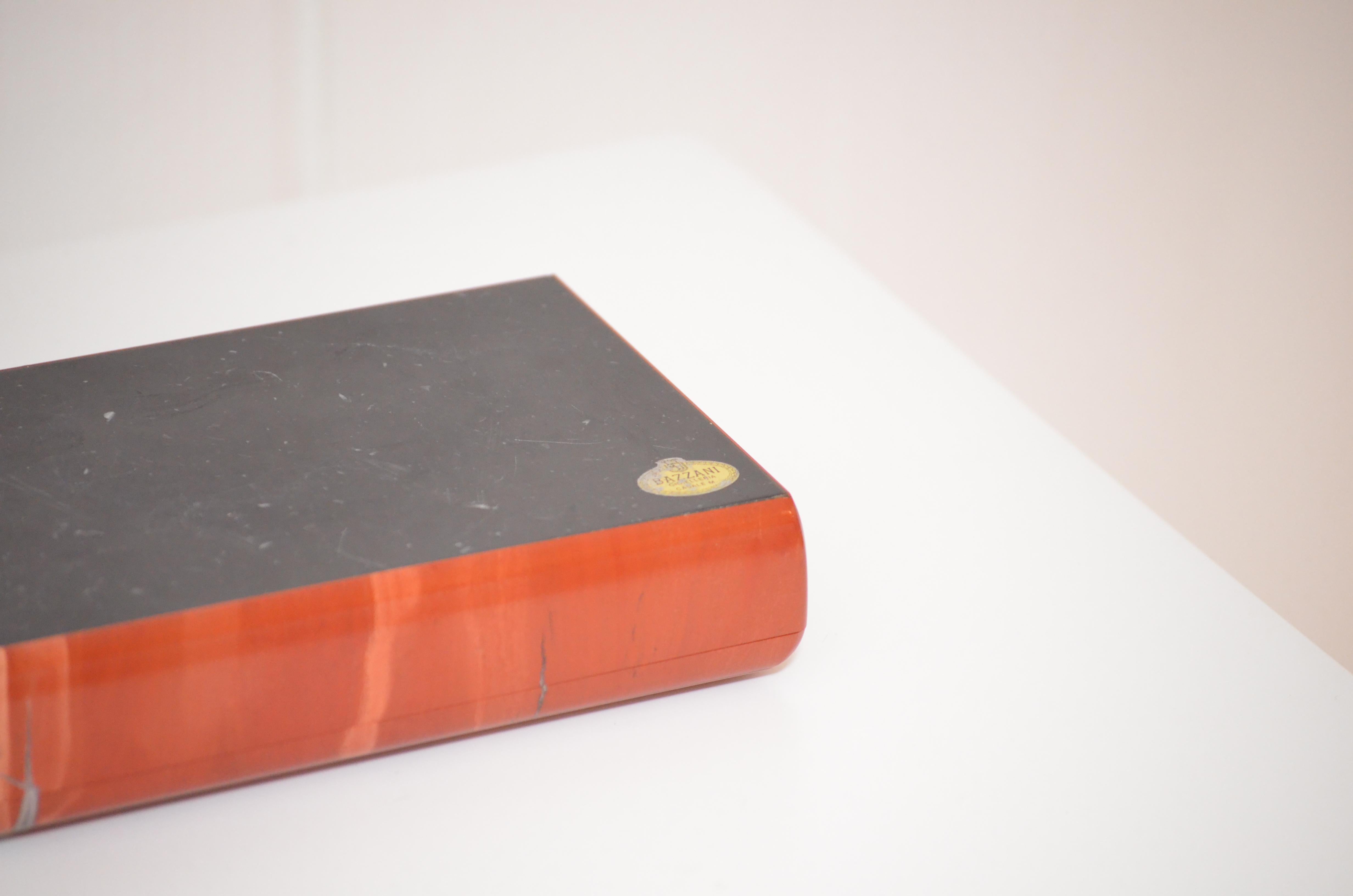 1970 Italian Decorative box in semi-precious stones - Red Jasper with quartz 2